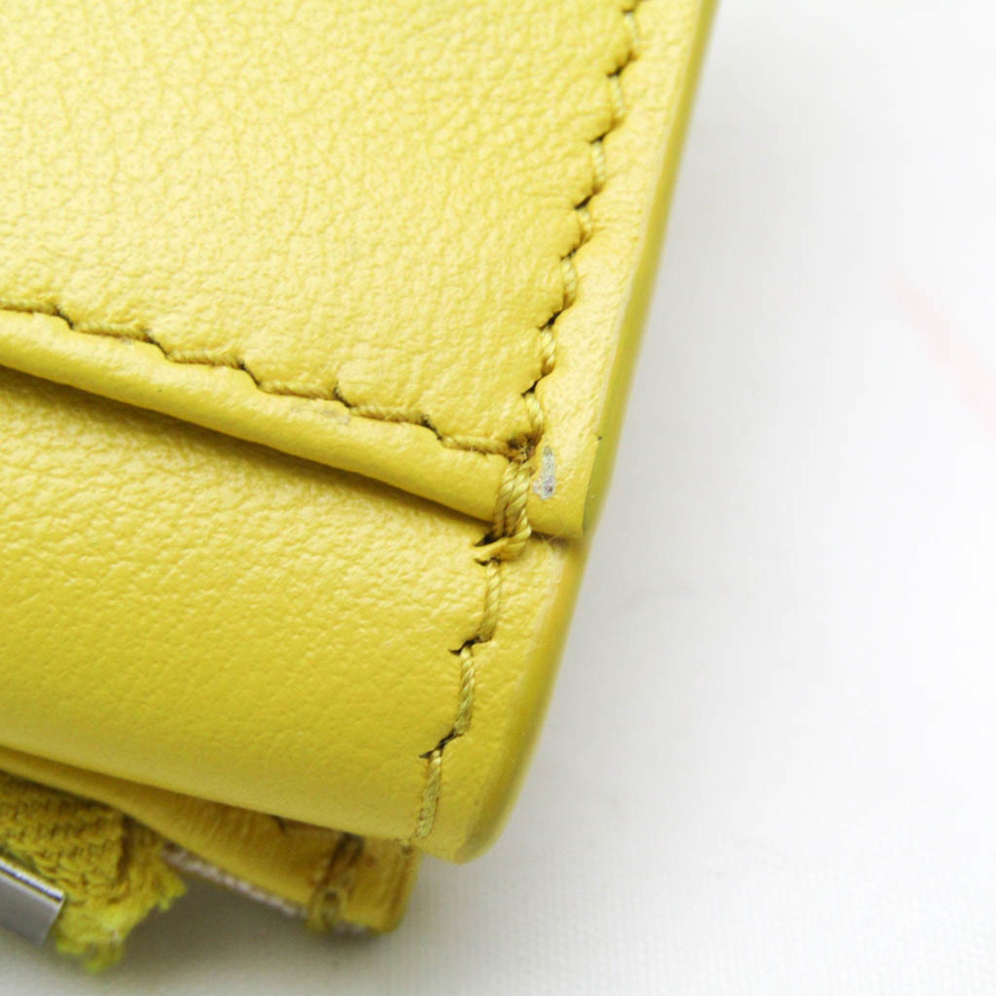 Prada Prada Grace Triangle Compact Wallet Women's Leather Wallet (bi-fold) Yellow Size ONE SIZE - 8 Thumbnail