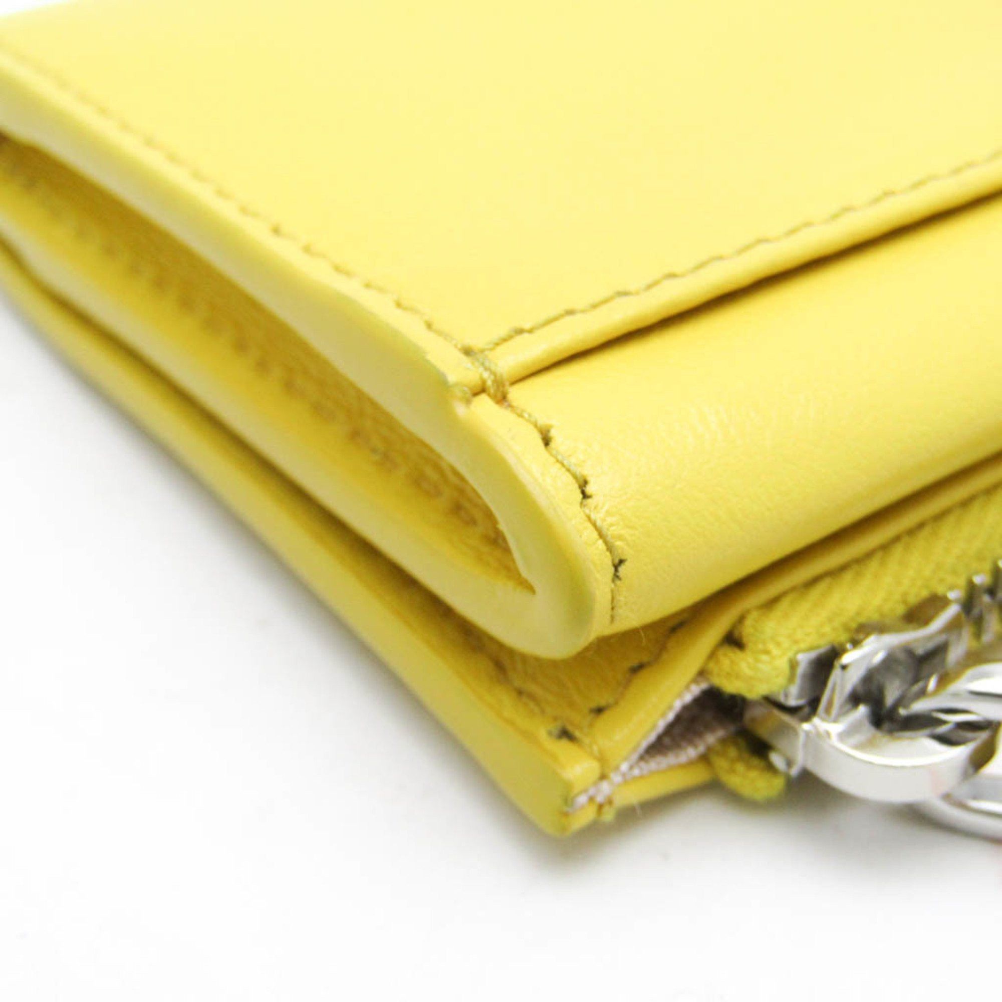 Prada Prada Grace Triangle Compact Wallet Women's Leather Wallet (bi-fold) Yellow Size ONE SIZE - 5 Thumbnail