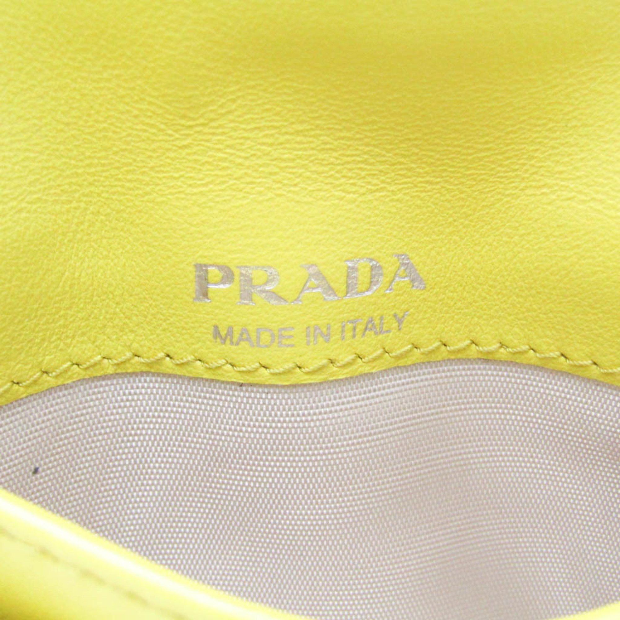 Prada Prada Grace Triangle Compact Wallet Women's Leather Wallet (bi-fold) Yellow Size ONE SIZE - 9 Thumbnail