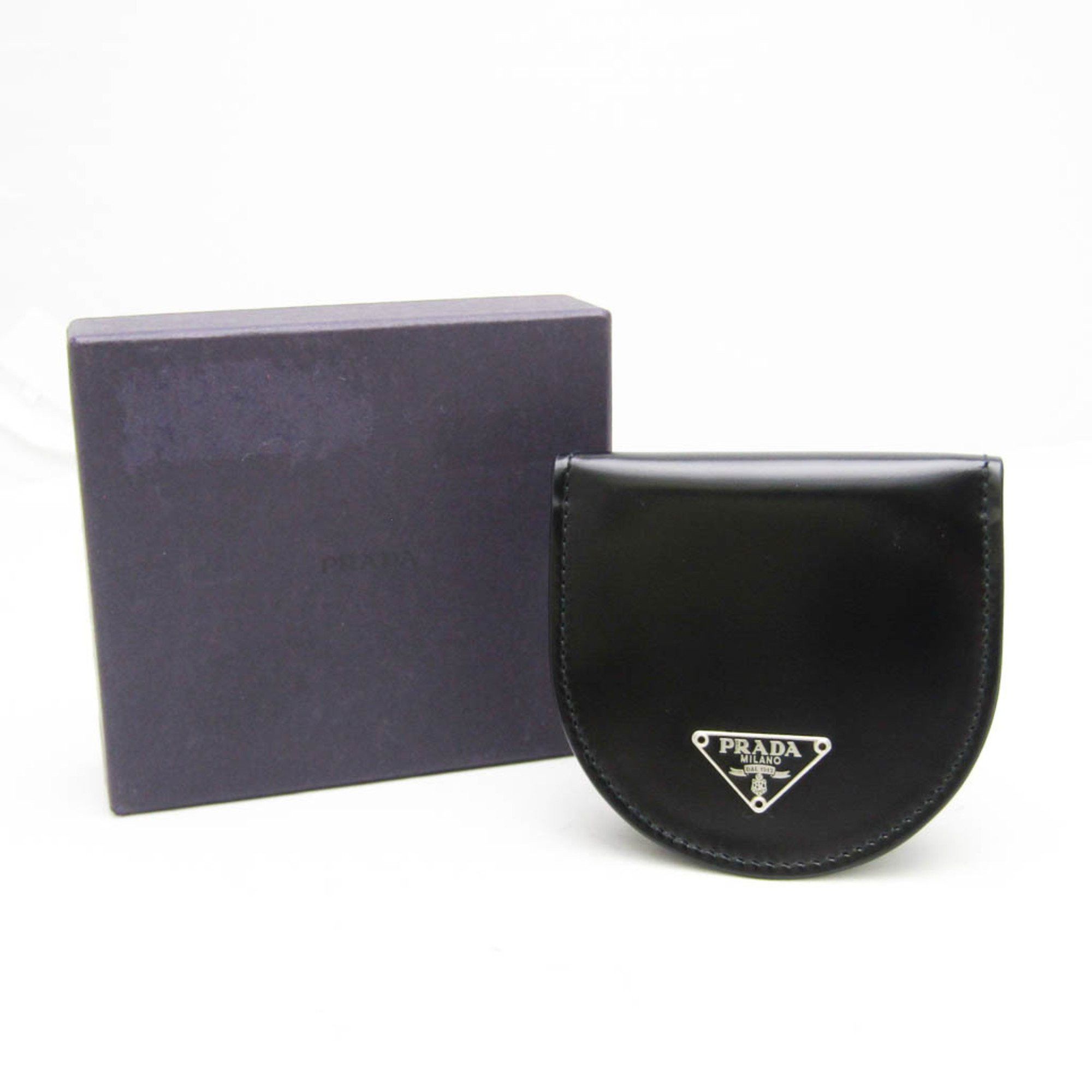 Prada Prada 1M0788 Men,Women Patent Leather Coin Purse/coin Case Black Size ONE SIZE - 10 Thumbnail