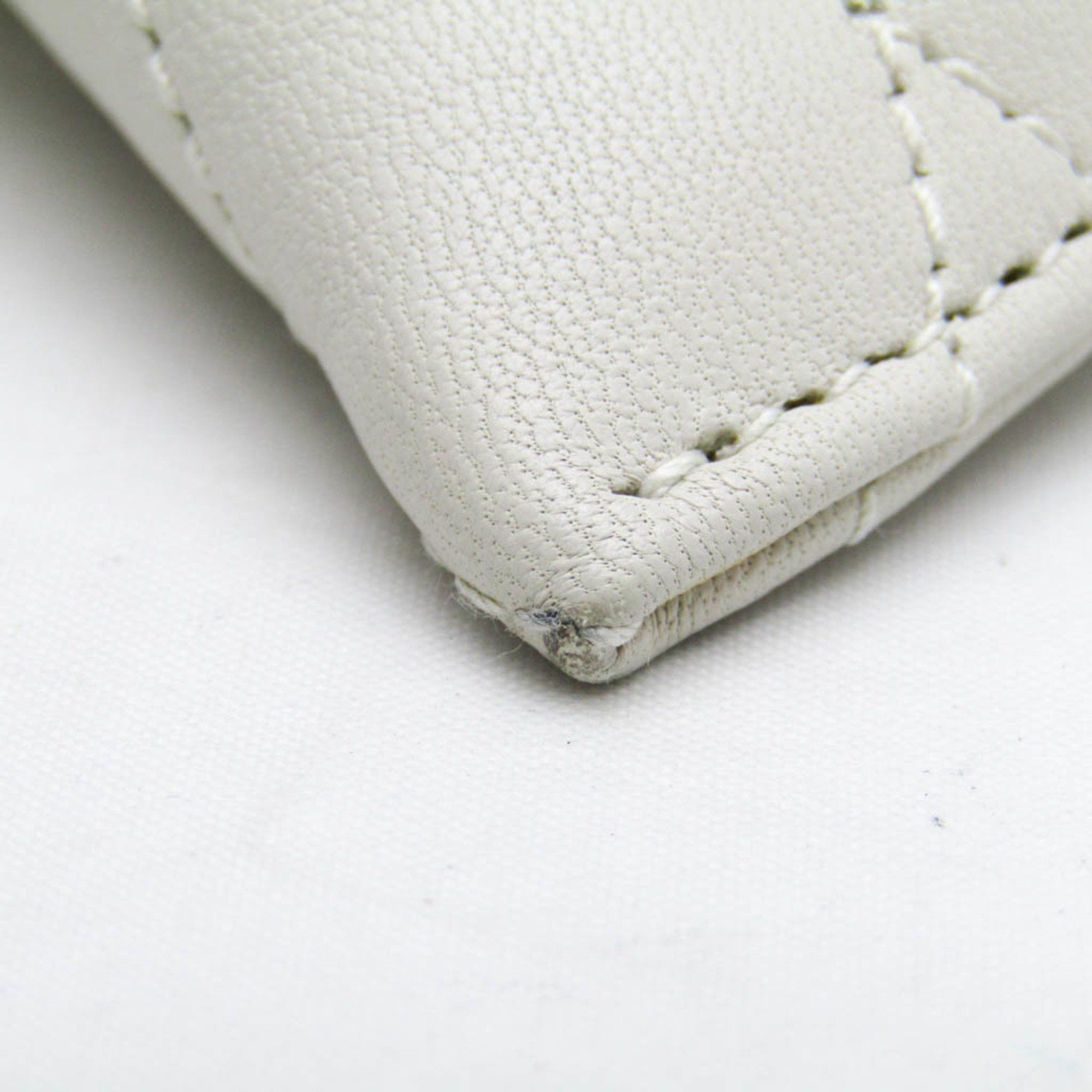 Saint Laurent Paris Saint Laurent Quilting 669925 Women's Leather Coin Purse/coin Case Off-white Size ONE SIZE - 4 Thumbnail