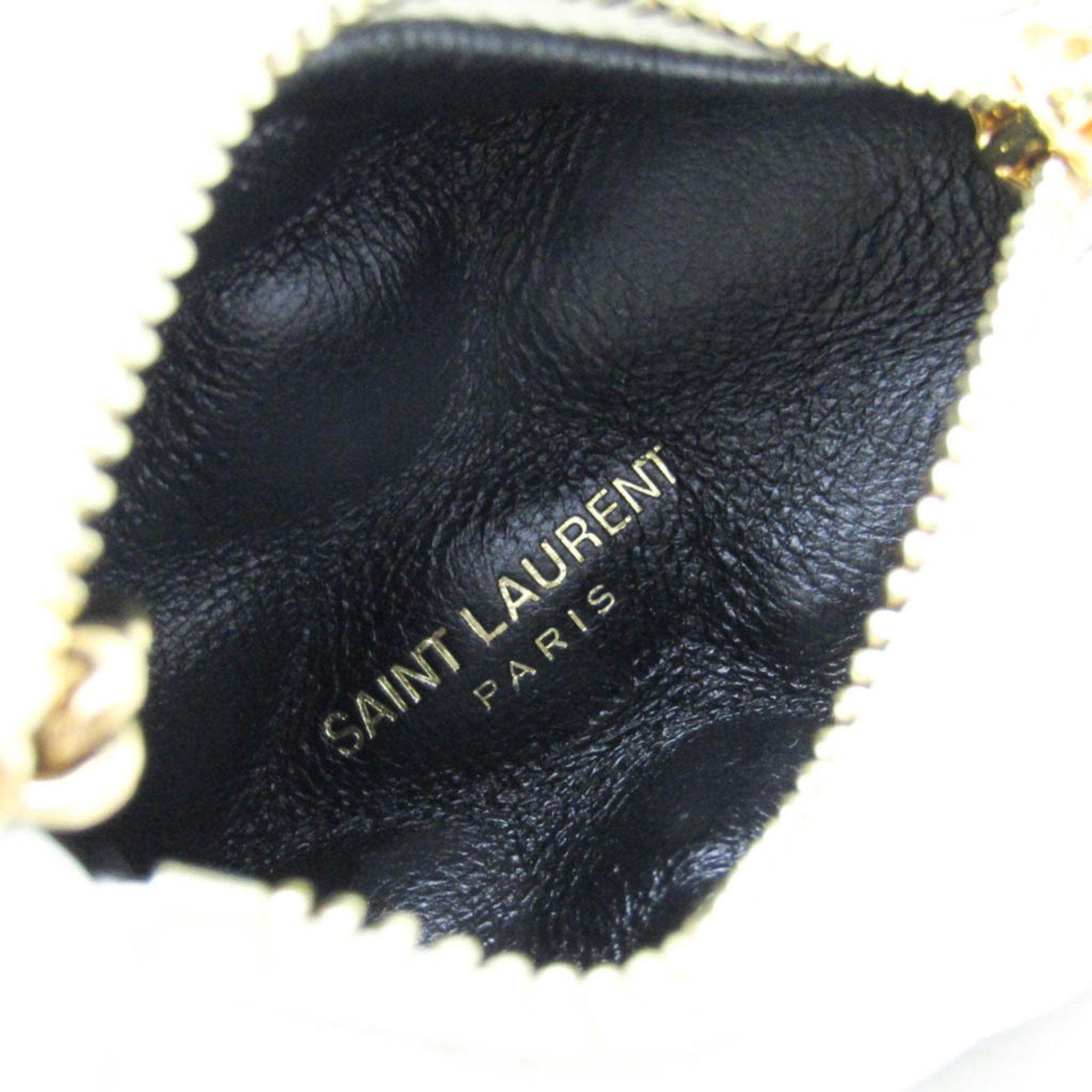 Saint Laurent Paris Saint Laurent Quilting 669925 Women's Leather Coin Purse/coin Case Off-white Size ONE SIZE - 3 Thumbnail