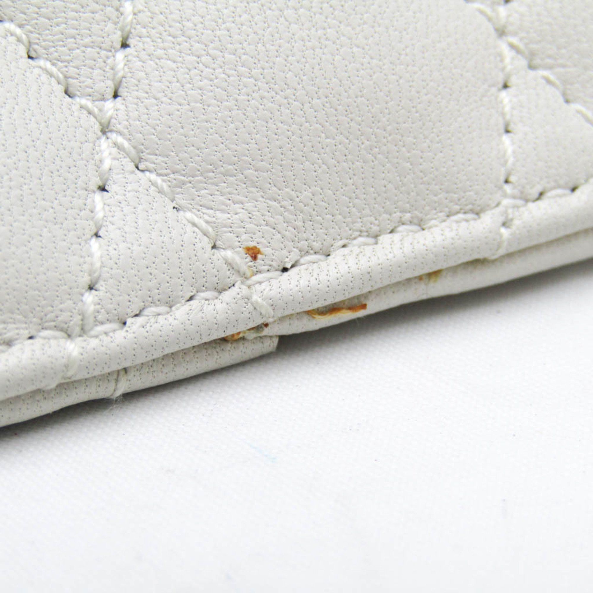 Saint Laurent Paris Saint Laurent Quilting 669925 Women's Leather Coin Purse/coin Case Off-white Size ONE SIZE - 5 Thumbnail