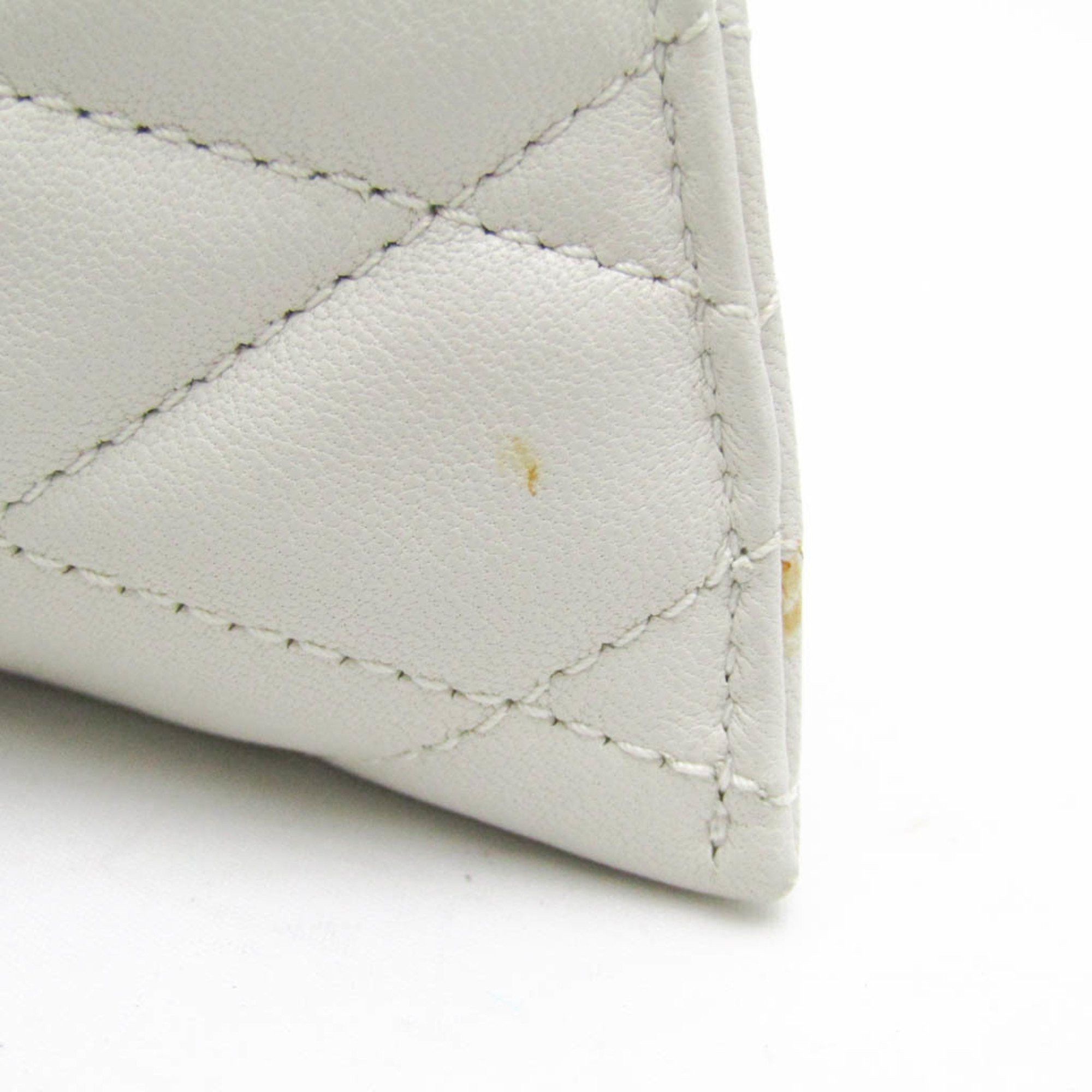 Saint Laurent Paris Saint Laurent Quilting 669925 Women's Leather Coin Purse/coin Case Off-white Size ONE SIZE - 7 Thumbnail