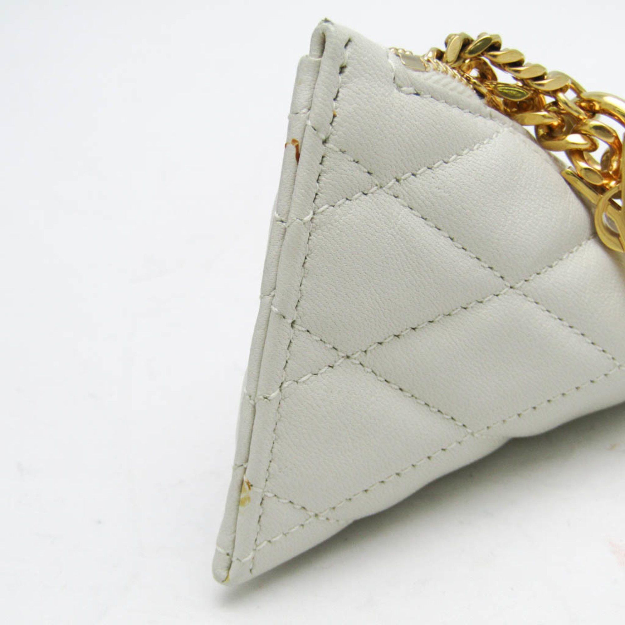 Saint Laurent Paris Saint Laurent Quilting 669925 Women's Leather Coin Purse/coin Case Off-white Size ONE SIZE - 6 Thumbnail