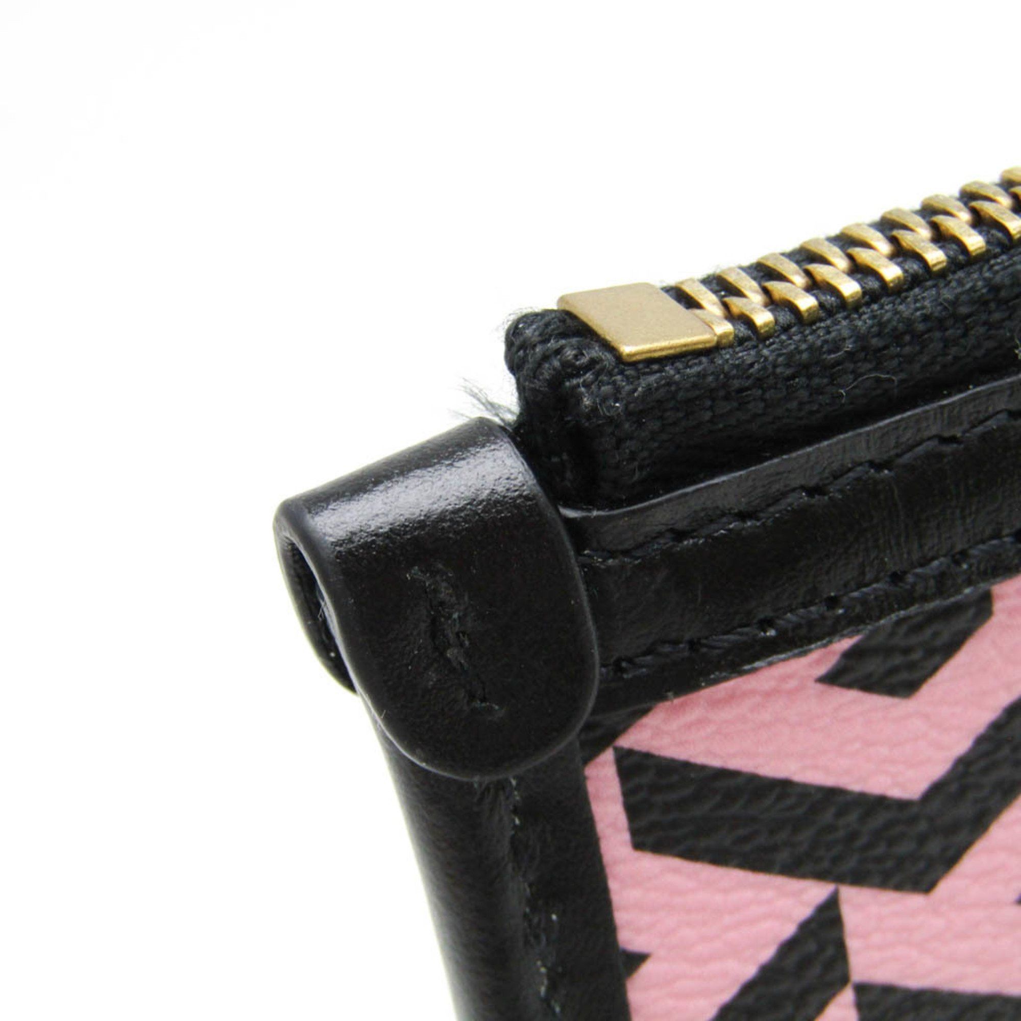 Versace Versace La Greca Women's Leather,PVC Pouch Black,Pink Size ONE SIZE - 5 Thumbnail