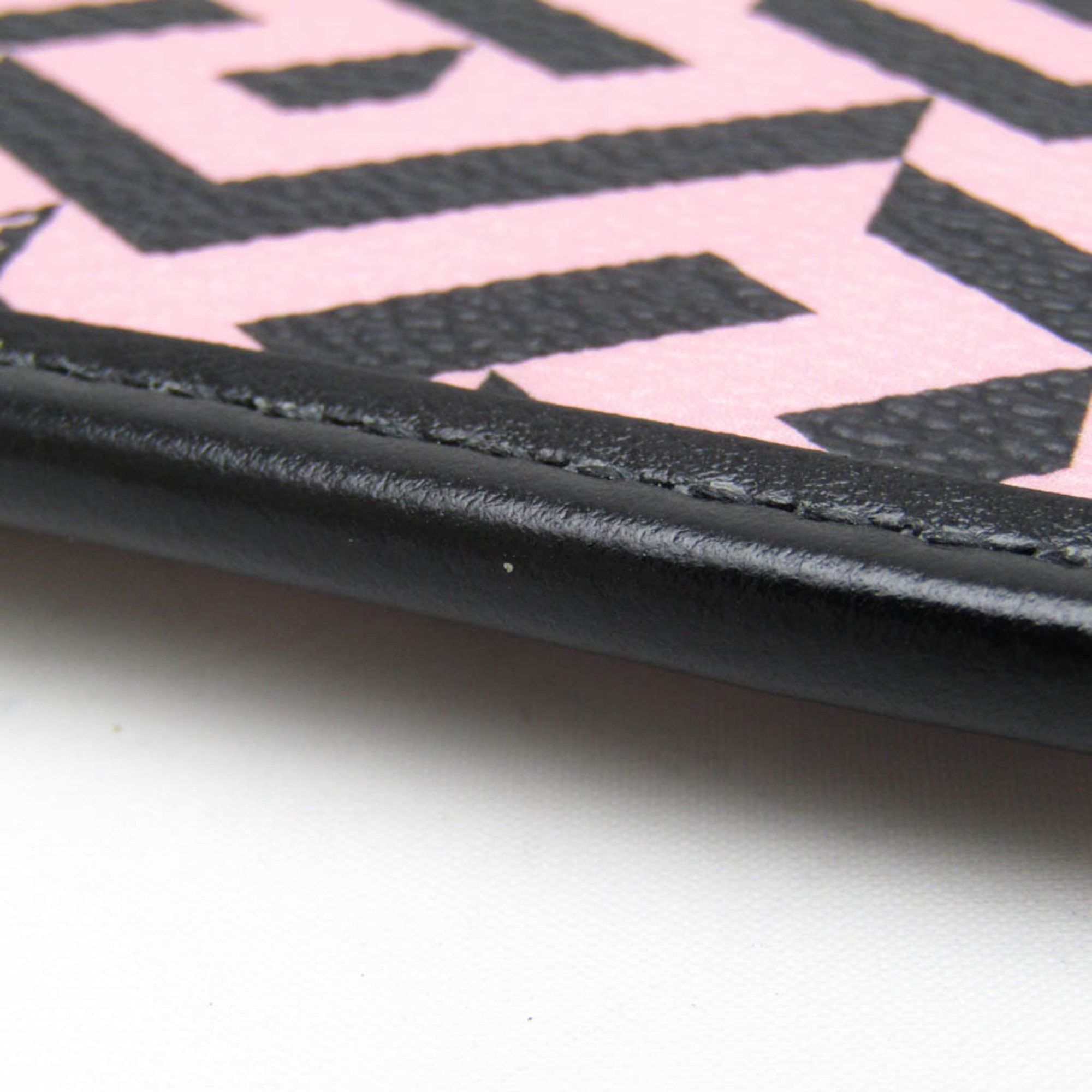 Versace Versace La Greca Women's Leather,PVC Pouch Black,Pink Size ONE SIZE - 4 Thumbnail