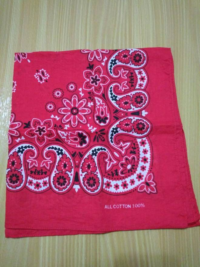 Other Bandana Red Handkerchief 20.5" x 19.5" Hanky Hankie Size ONE SIZE - 2 Thumbnail