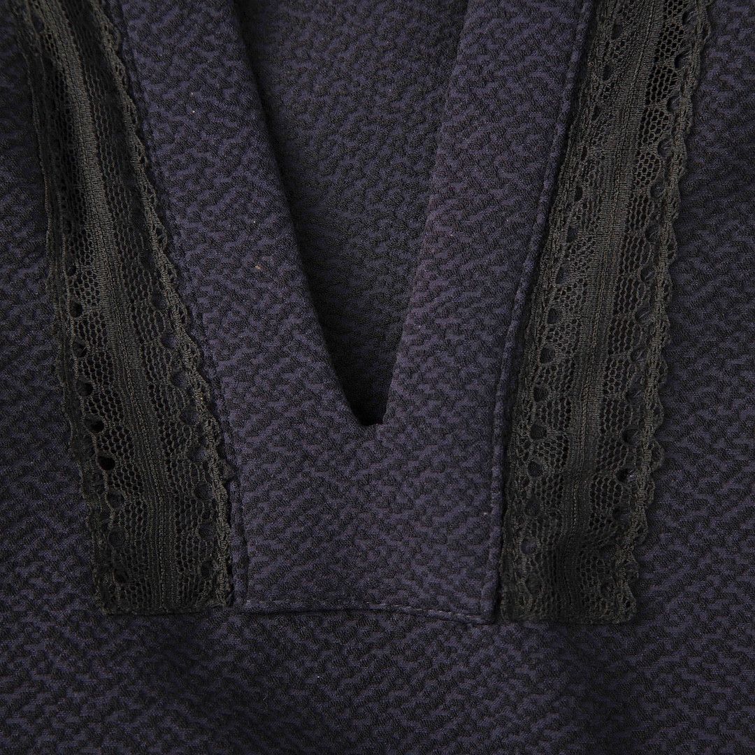 ME+EM Navy Ruffle Trimmed Midi Dress Size S / US 4 / IT 40 - 4 Thumbnail