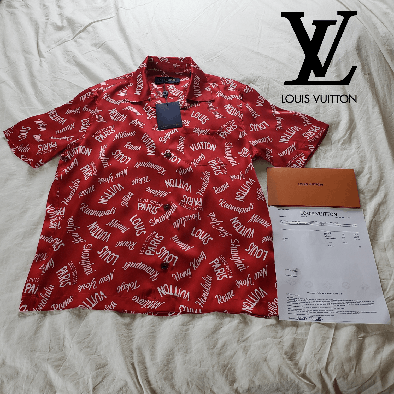 Shop Louis Vuitton Landscape Hawaiian Shirt (1A9TBC) by