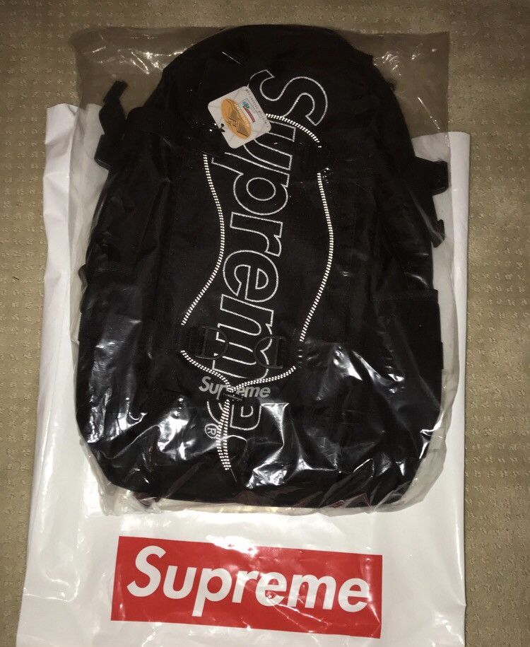 Supreme Supreme Backpack Black FW18 w/ Sticker Grailed