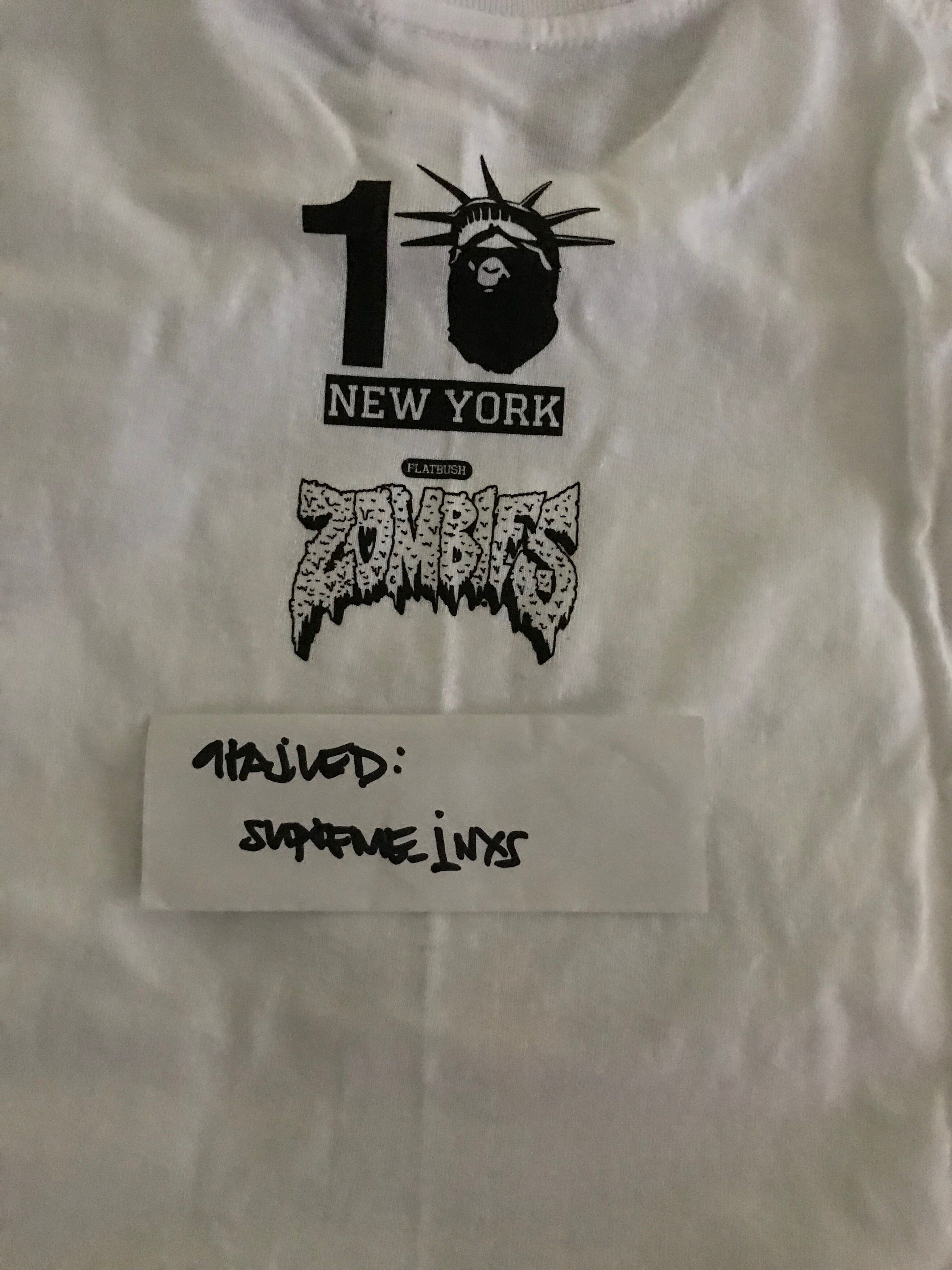 Bape Brand New A Bathing Ape x Bape Flatbush Zombies New York 10th Anniversary S/S T-Shirt White Size US S / EU 44-46 / 1 - 3 Thumbnail
