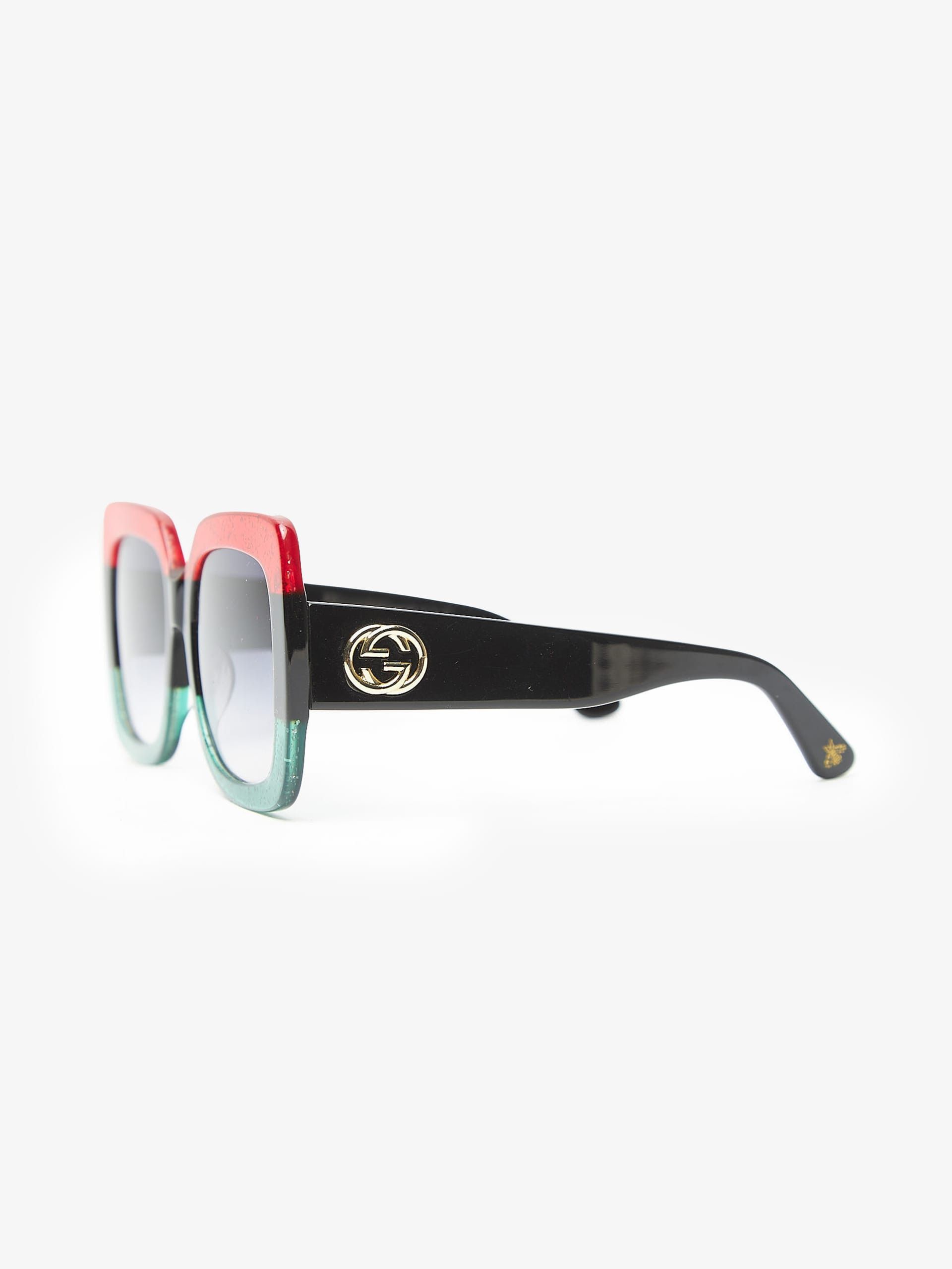 Gucci Square-frame Red and Green Sunglasses with Glitter Size ONE SIZE - 2 Thumbnail