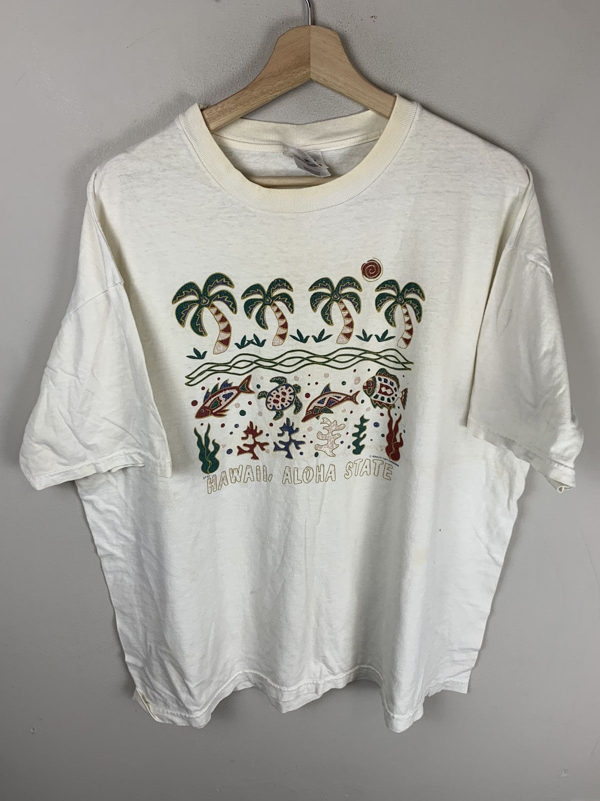 Vintage Vintage Aloha State Hawaii T Shirt Size US XL / EU 56 / 4 - 3 Thumbnail