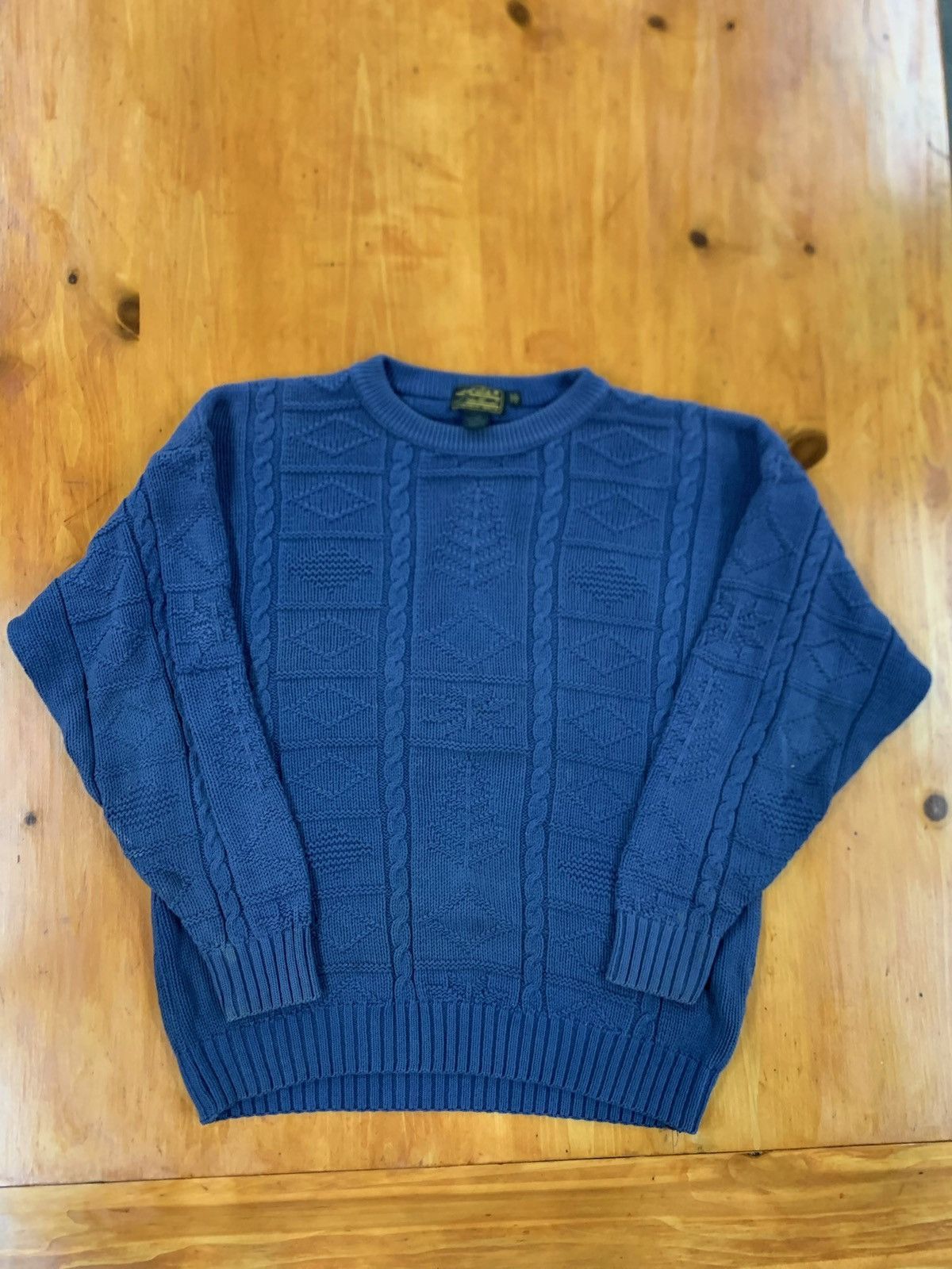 Eddie Bauer Vintage Eddie Bauer Tonal Diamond Knit Sweater Size US M / EU 48-50 / 2 - 1 Thumbnail