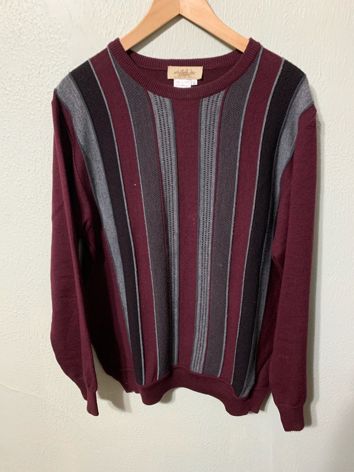 Vintage Vintage Italian Vertical Panel Knit Sweater Size US L / EU 52-54 / 3 - 1 Thumbnail