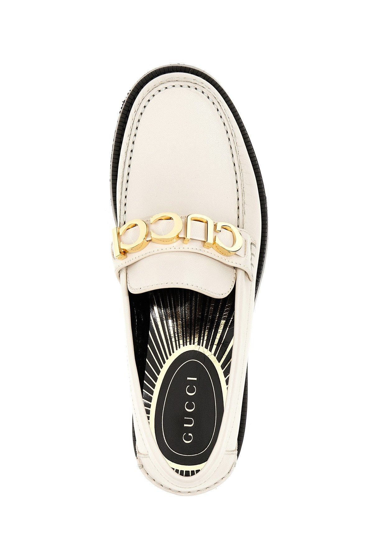 Gucci Gucci Logo Leather Loafers SIZE 38.5 Size ONE SIZE - 3 Thumbnail