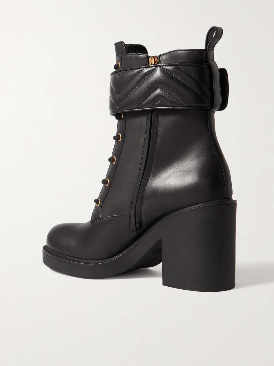 Gucci Gucci Double G Leather Boots SIZE 36.5 Size ONE SIZE - 2 Thumbnail