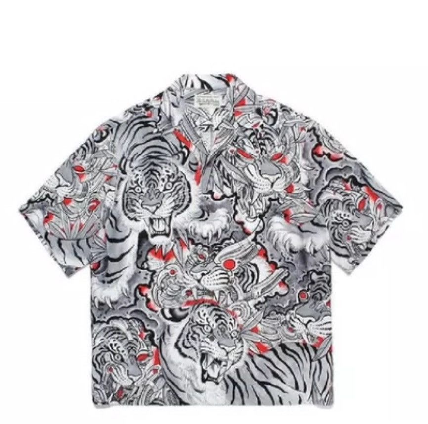Wacko Maria Wacko Maria top mechanical Tiger rayon shirt - DMC Size US L / EU 52-54 / 3 - 6 Thumbnail