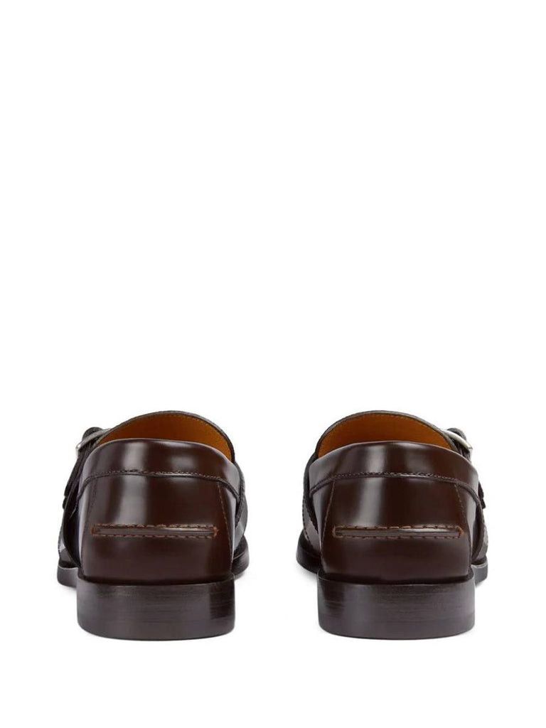 Gucci Buckle GG Supreme Canvas and Leather Loafer in brown Size US 12 / EU 45 - 4 Thumbnail
