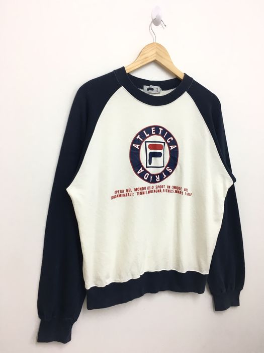 Vintage Rare!! Vintage 90s FILA Sweatshirt Big Logo Color Block Medium ...