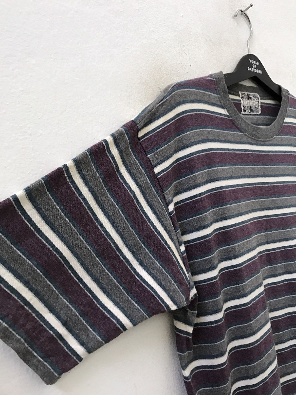 Vintage Vintage 90s Property Multiple Colour Striped t shirt Size US L / EU 52-54 / 3 - 4 Thumbnail