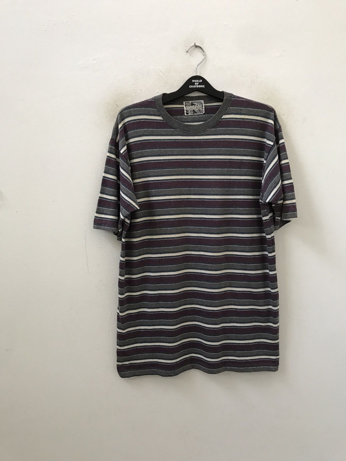 Vintage Vintage 90s Property Multiple Colour Striped t shirt Size US L / EU 52-54 / 3 - 1 Thumbnail