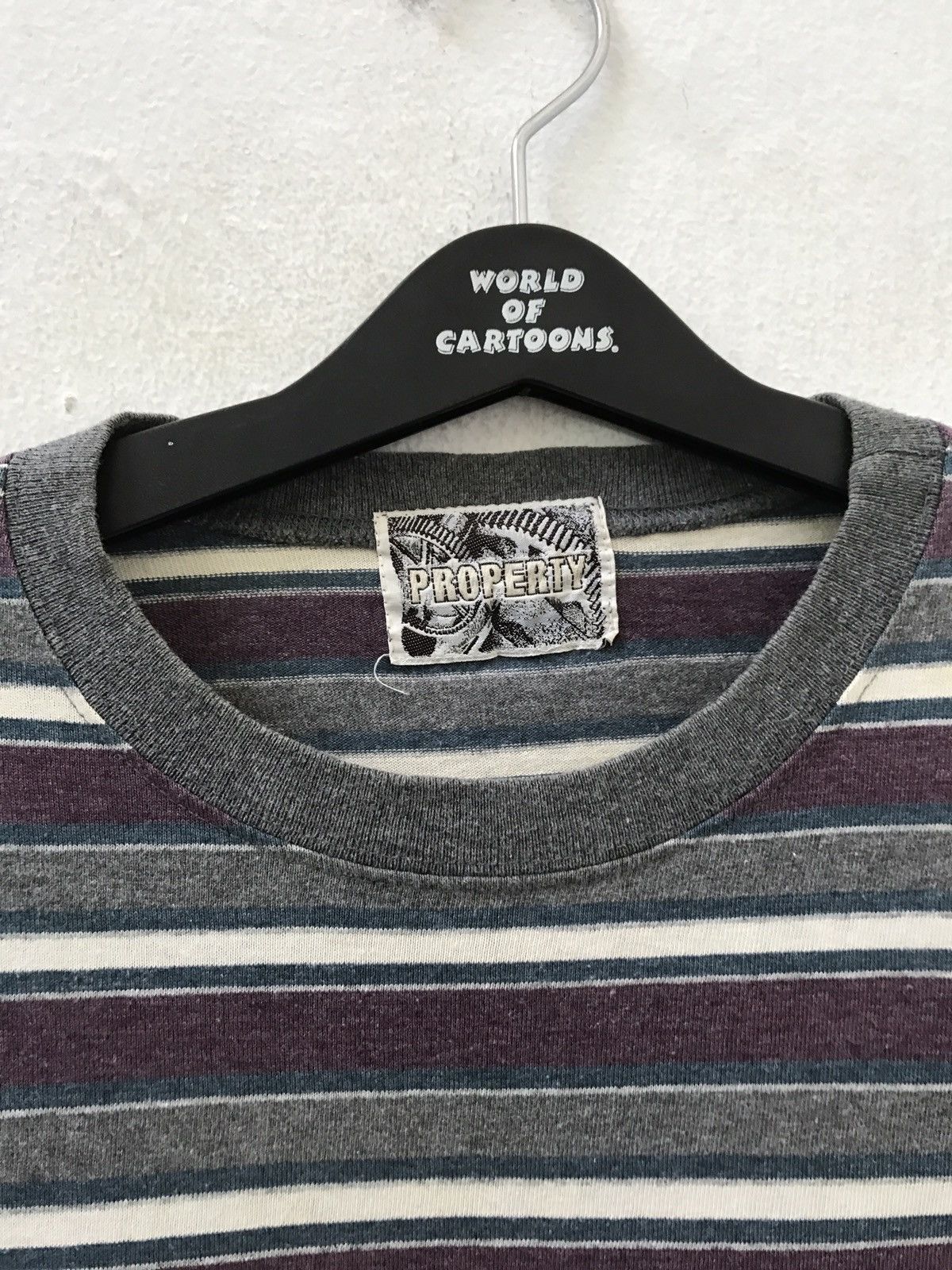 Vintage Vintage 90s Property Multiple Colour Striped t shirt Size US L / EU 52-54 / 3 - 3 Thumbnail