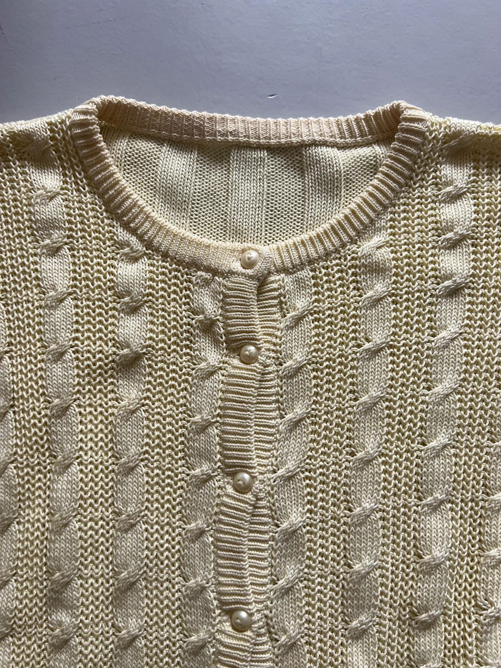 Vintage Vintage Kabelstickad Cardigan Cardigan Size S / US 4 / IT 40 - 2 Thumbnail
