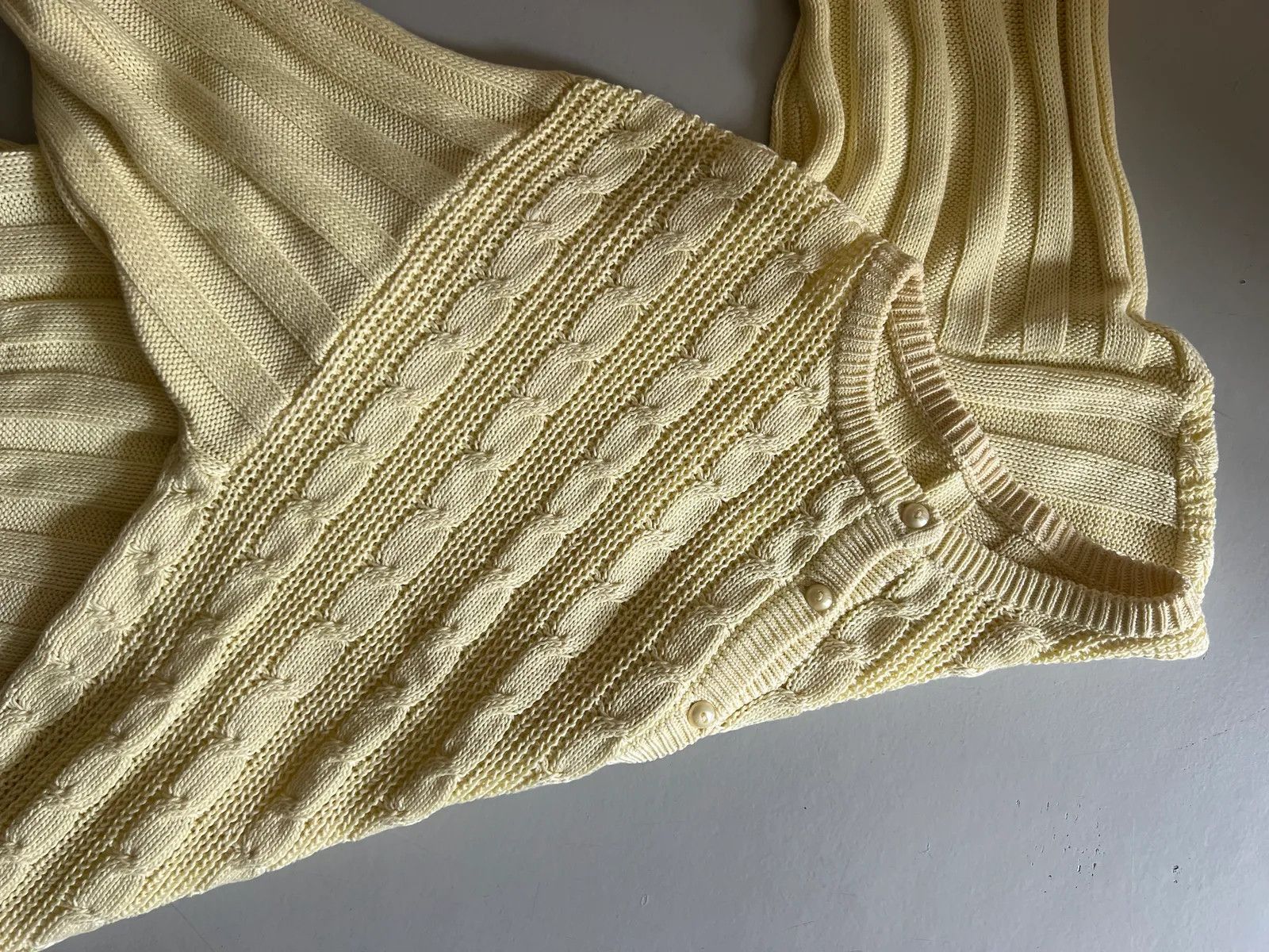 Vintage Vintage Kabelstickad Cardigan Cardigan Size S / US 4 / IT 40 - 3 Thumbnail