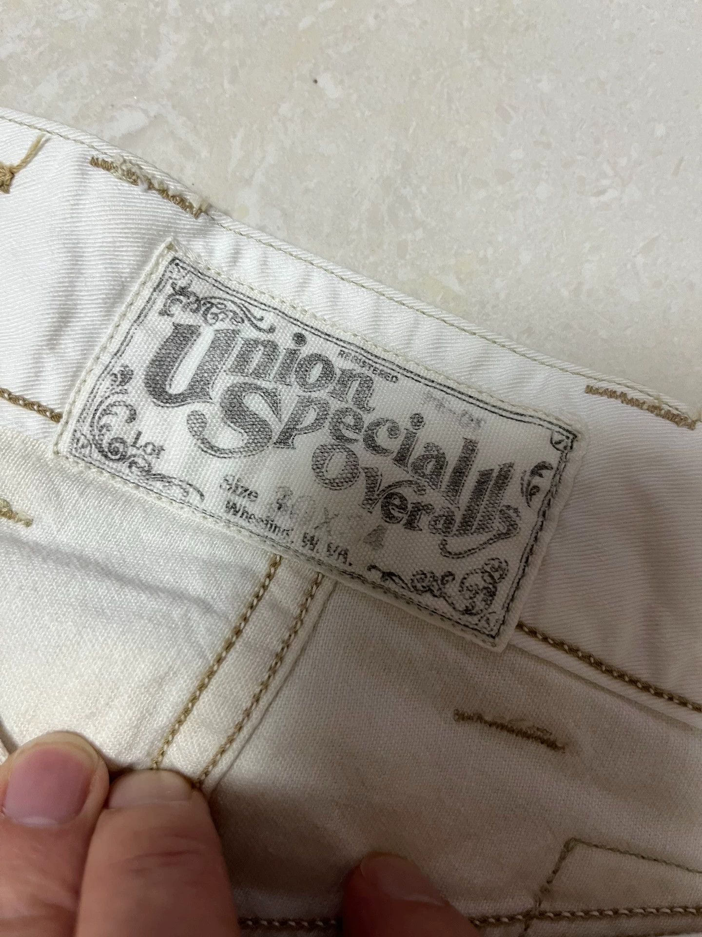 Freewheelers Freewheelers White trousers with middle waist and straight pants. Size US 30 / EU 46 - 4 Thumbnail