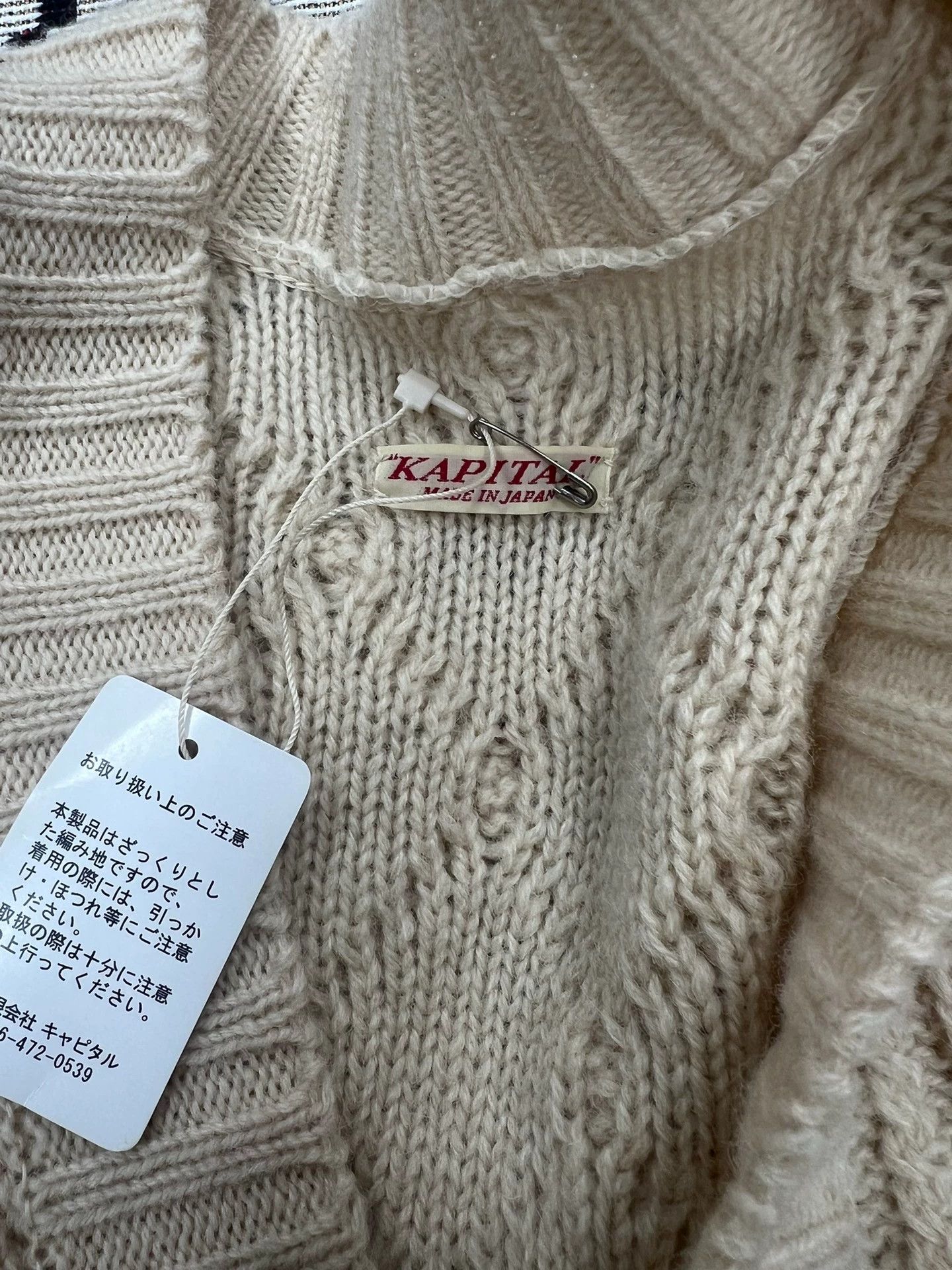 Kapital kapital Smiling face knitted patch wool cardigan sweater Size US S / EU 44-46 / 1 - 2 Thumbnail