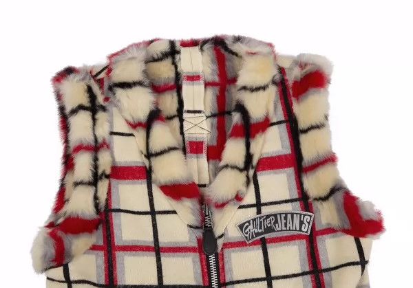 Jean Paul Gaultier Jean Paul Gaultier Cream check fur vest Size US M / EU 48-50 / 2 - 2 Thumbnail
