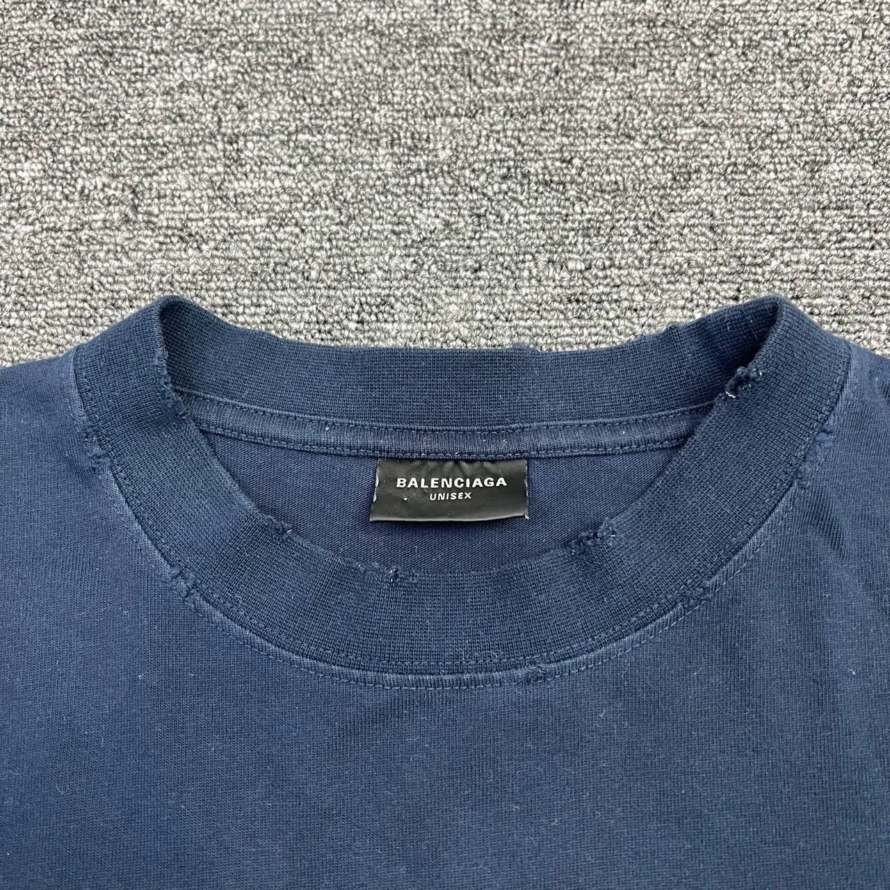 Balenciaga Balenciaga blue distressed cracked letters Size US XS / EU 42 / 0 - 3 Thumbnail