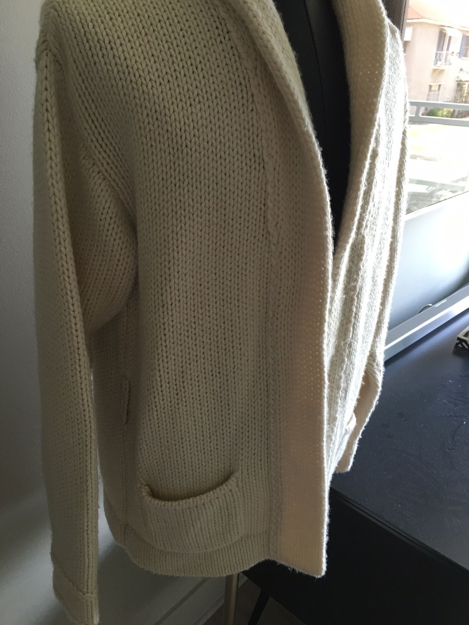 Libertine Libertine-Shawl Collar Cardigan Sweater-Ivory-XL Size US XL / EU 56 / 4 - 4 Thumbnail