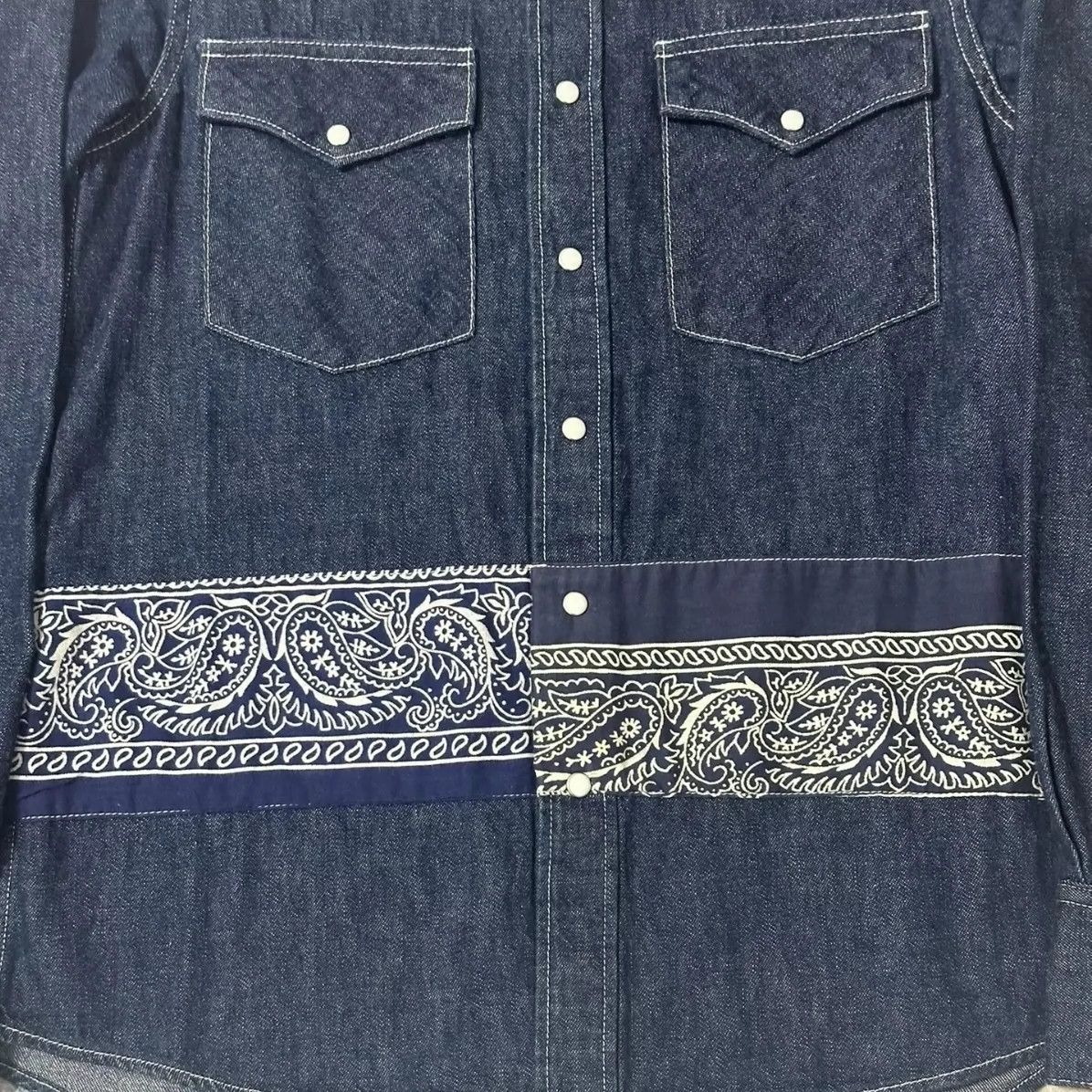 Visvim Visvim Cashew flower stitching denim shirt Size US S / EU 44-46 / 1 - 3 Thumbnail