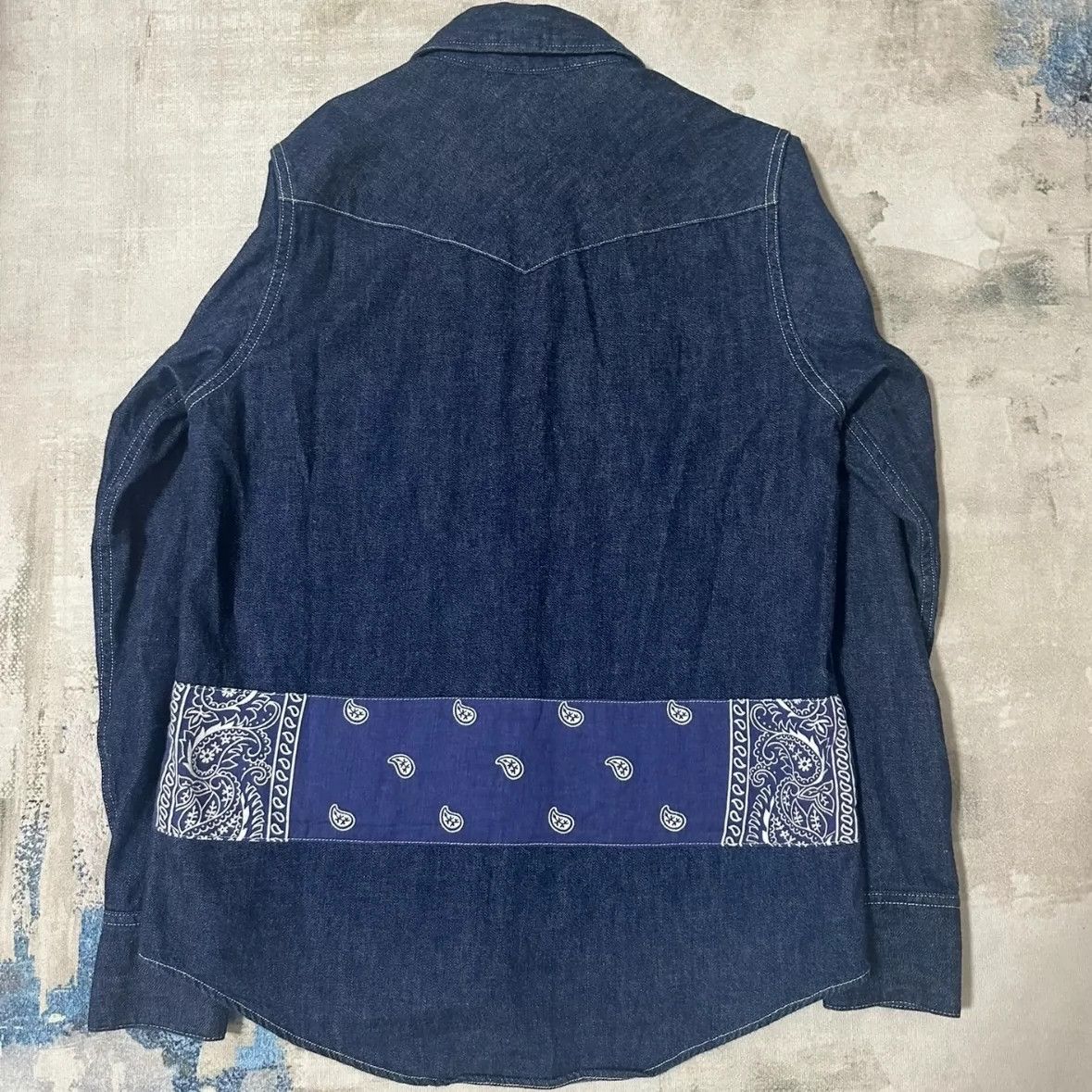Visvim Visvim Cashew flower stitching denim shirt Size US S / EU 44-46 / 1 - 2 Thumbnail