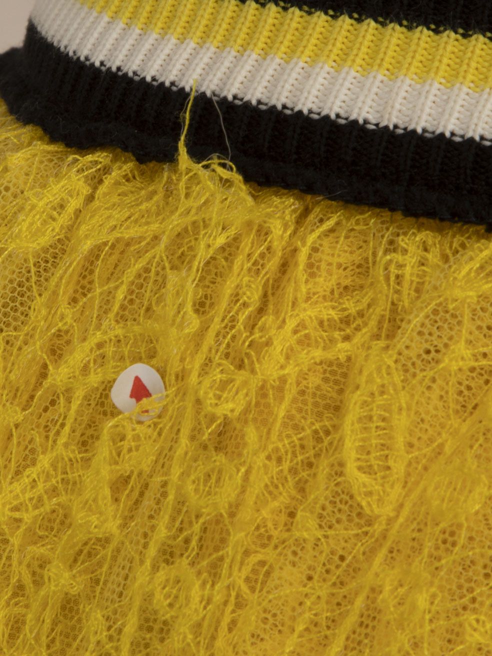Ermanno Scervino Yellow Lace Pattern Mini Skirt Size 27" / US 4 / IT 40 - 5 Thumbnail