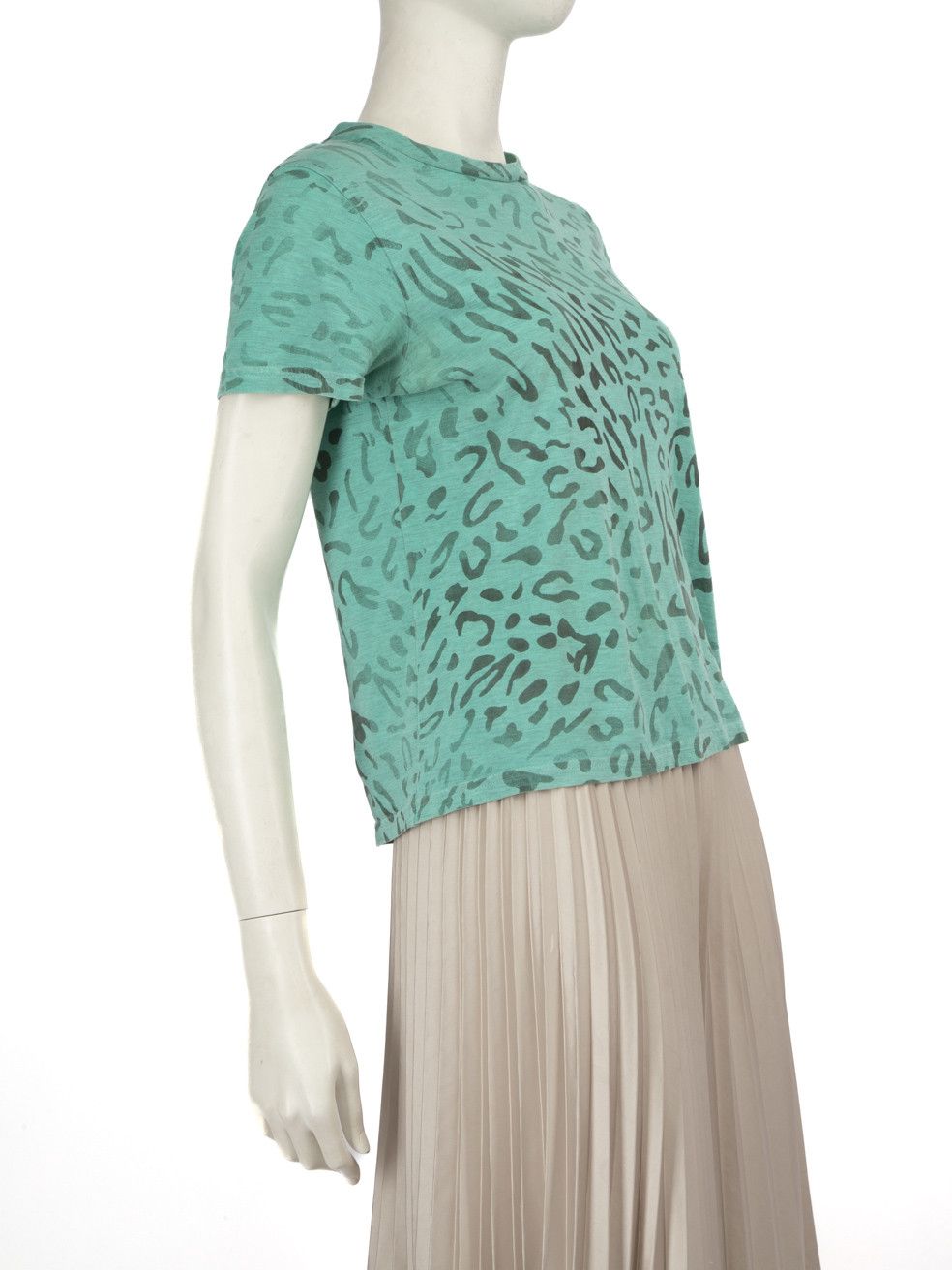 Golden Goose Green Leopard Print T-Shirt Size XS / US 0-2 / IT 36-38 - 2 Thumbnail