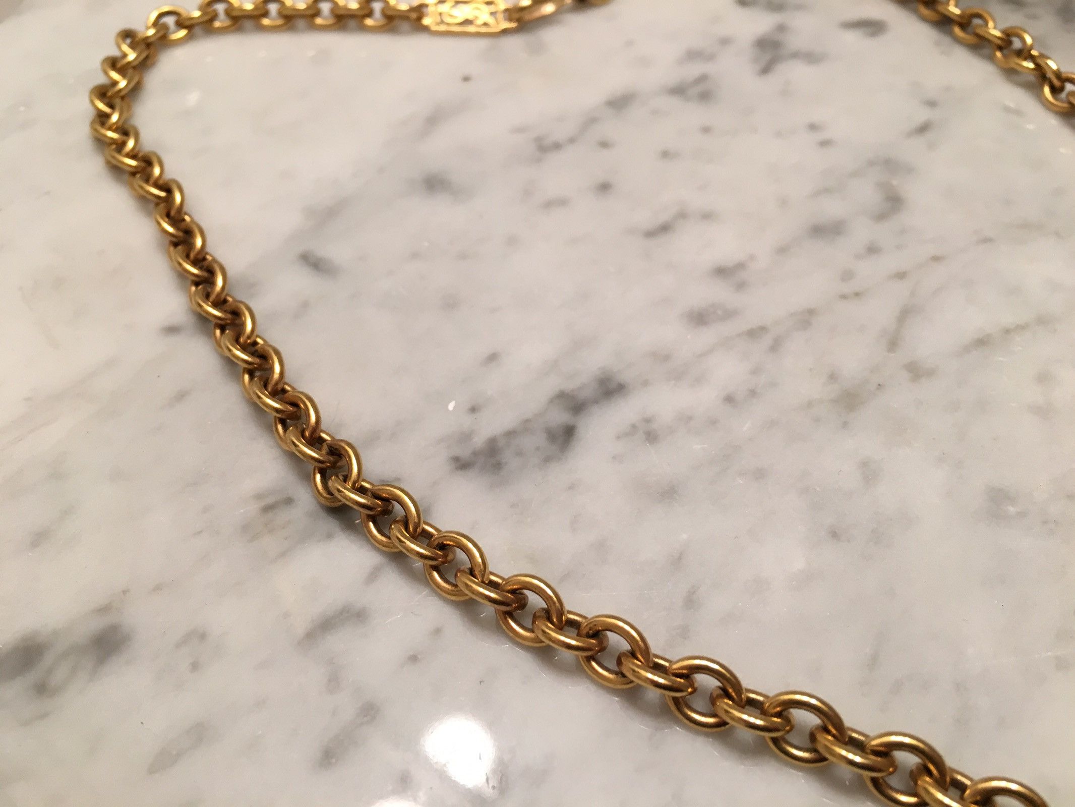 Saint Laurent Paris YVES Saint Laurent Gold Necklace Size ONE SIZE - 4 Thumbnail