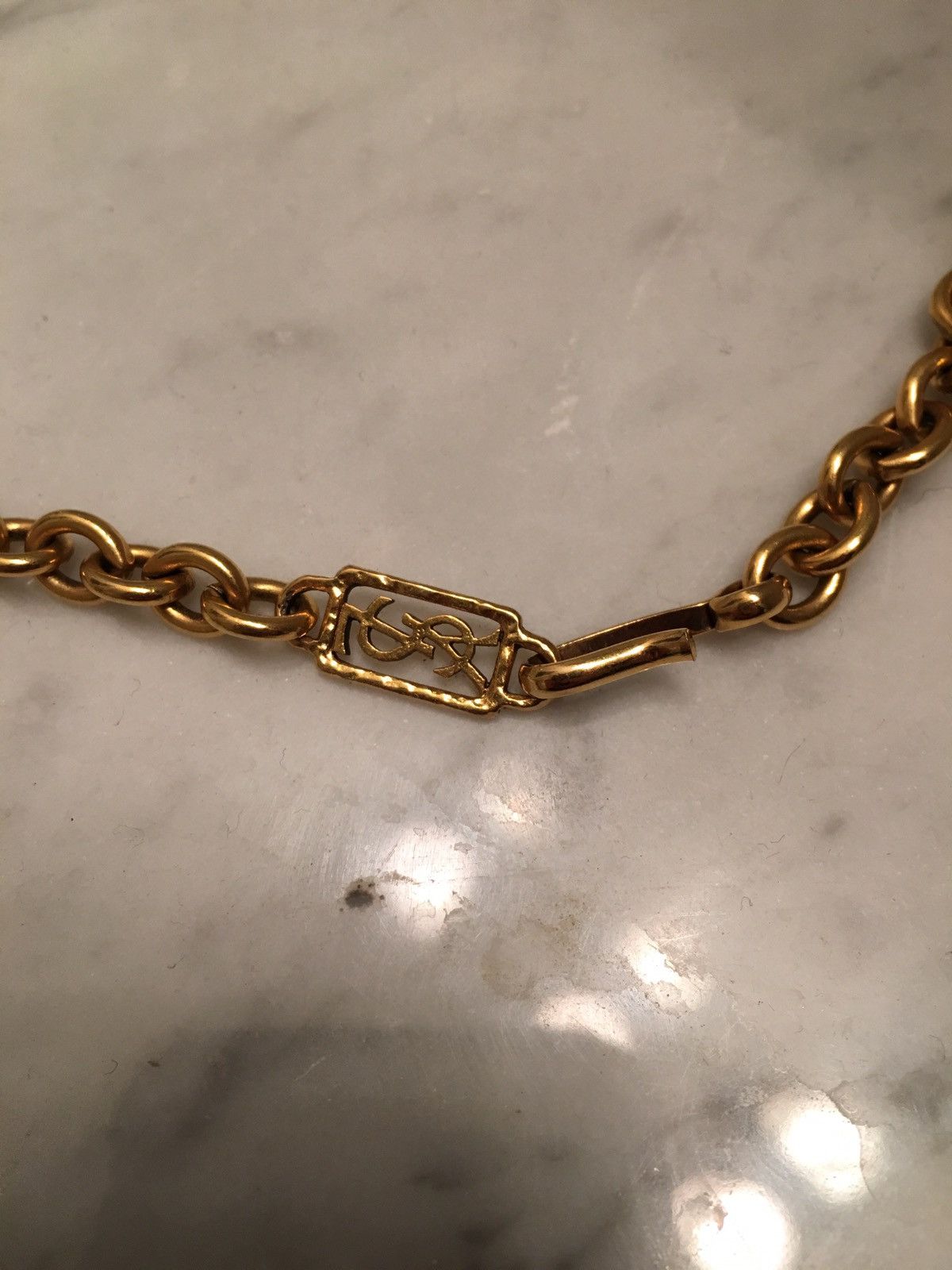Saint Laurent Paris YVES Saint Laurent Gold Necklace Size ONE SIZE - 2 Thumbnail