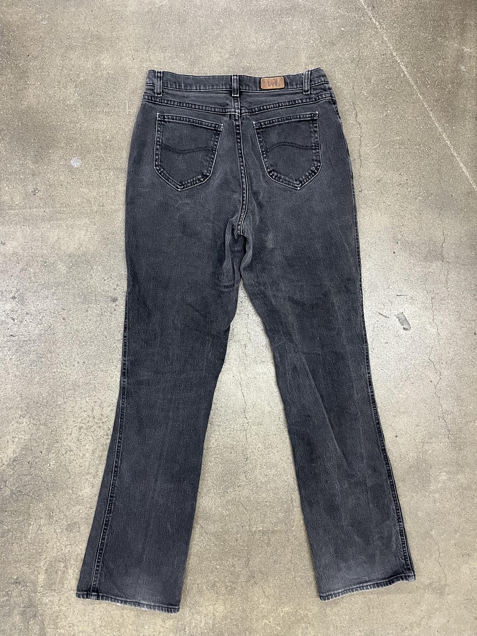 Jean × Lee × Vintage 1990's Lee Boot Cut Fit Dark Wash Jeans (Mini Leather Tag) Size US 30 / EU 46 - 3 Thumbnail