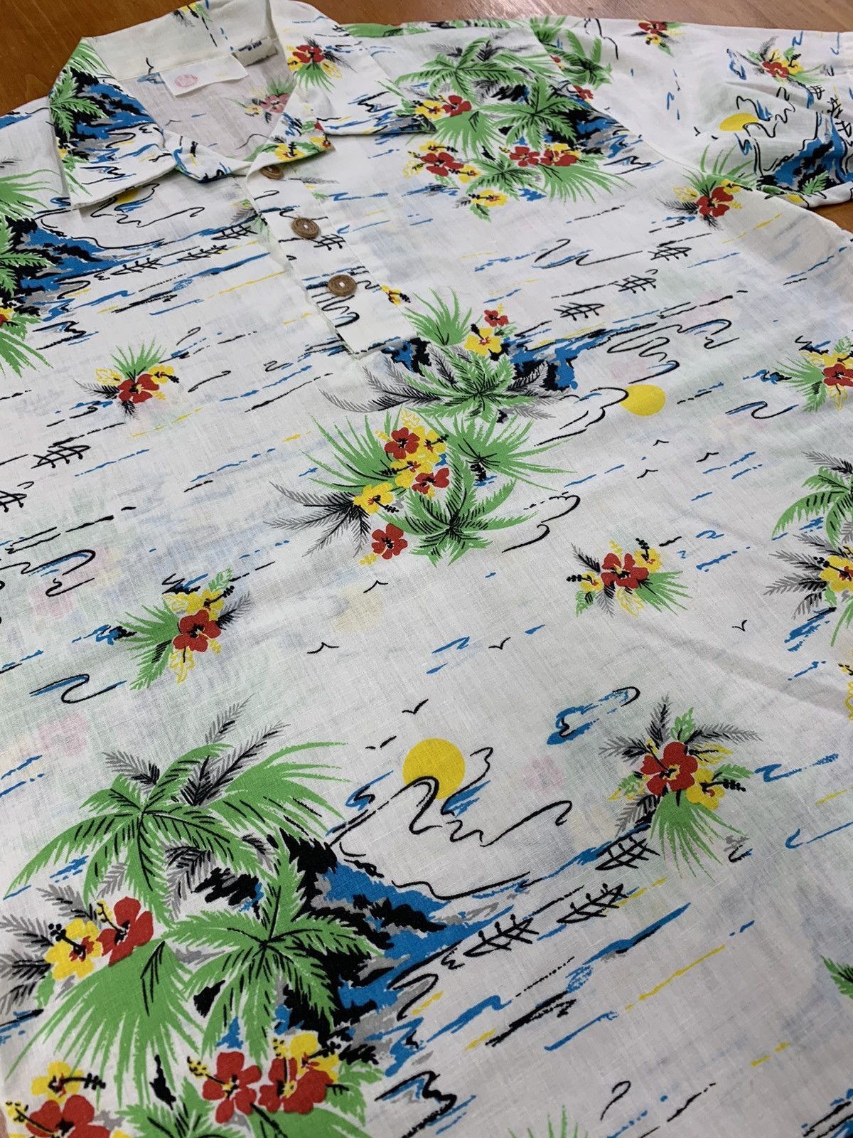 Vintage Vintage 1979s Hawaiian Palms Shirt Size US L / EU 52-54 / 3 - 4 Thumbnail
