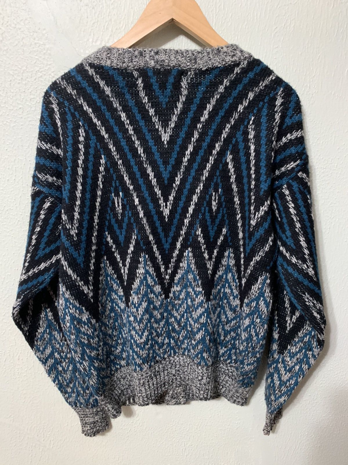 Vintage Vintage Sapphire Veins Leather Accent Knit Sweater Size US M / EU 48-50 / 2 - 2 Thumbnail