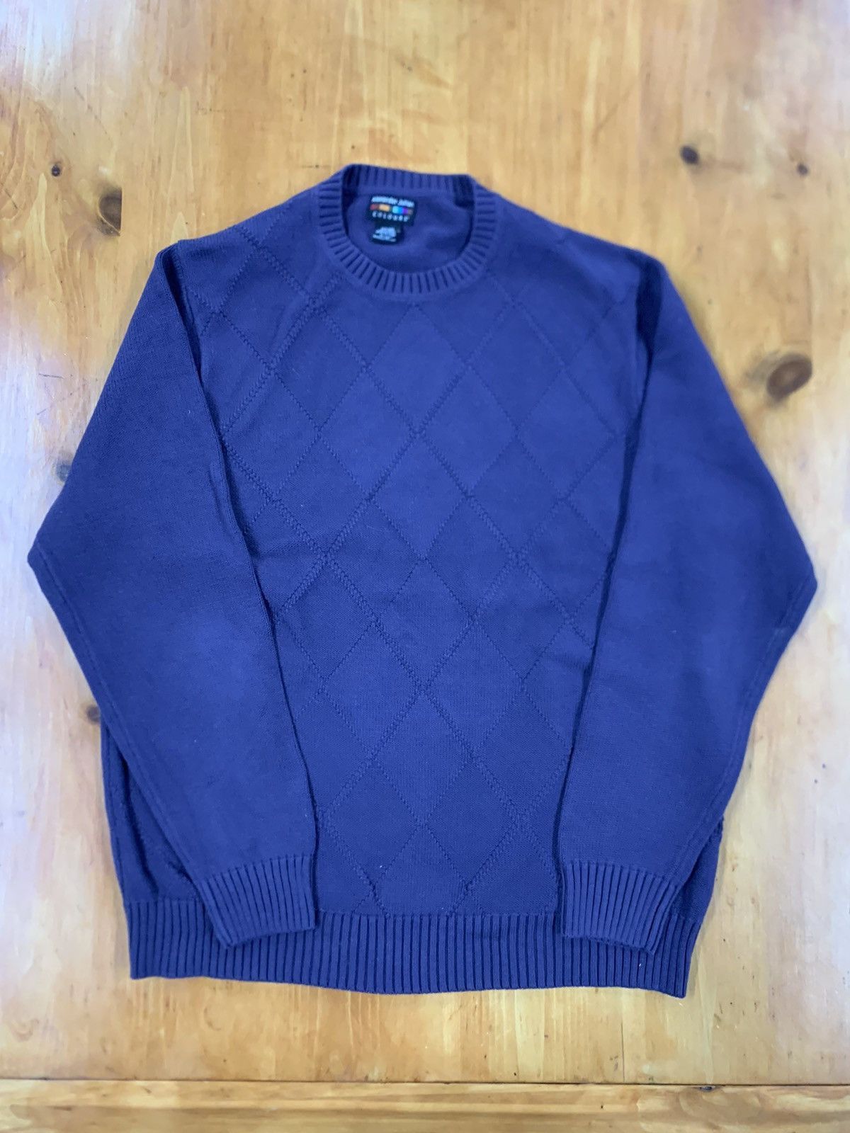 Vintage Vintage Diamond Stitch Knit Sweater Size US XL / EU 56 / 4 - 2 Thumbnail