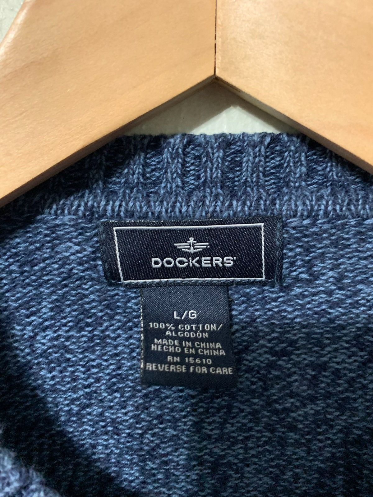 Vintage Vintage Blue Brown Square Knit Sweater Size US L / EU 52-54 / 3 - 2 Thumbnail