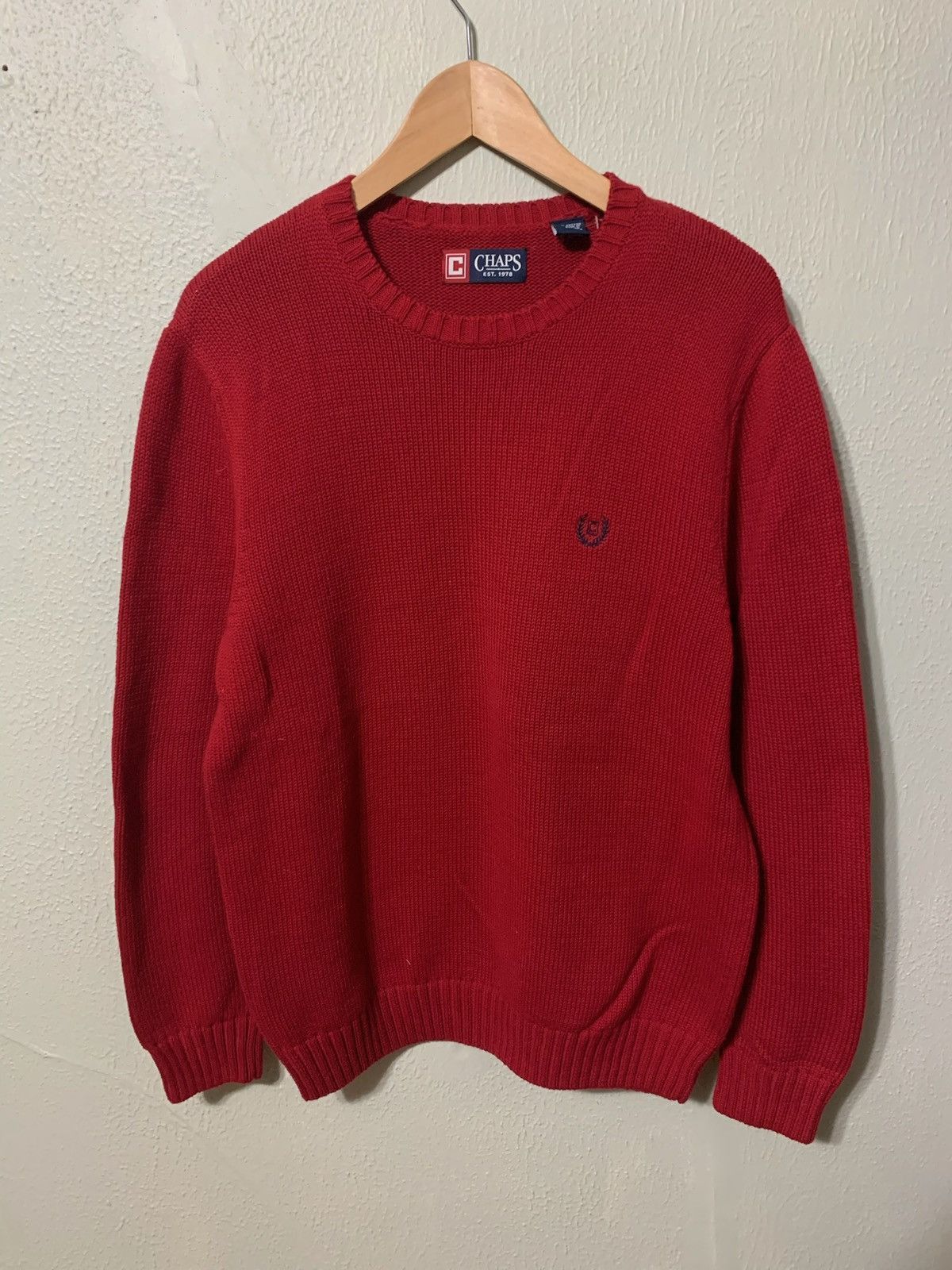 Vintage Vintage Chaps Red Frame Knit Sweater Size US L / EU 52-54 / 3 - 3 Thumbnail