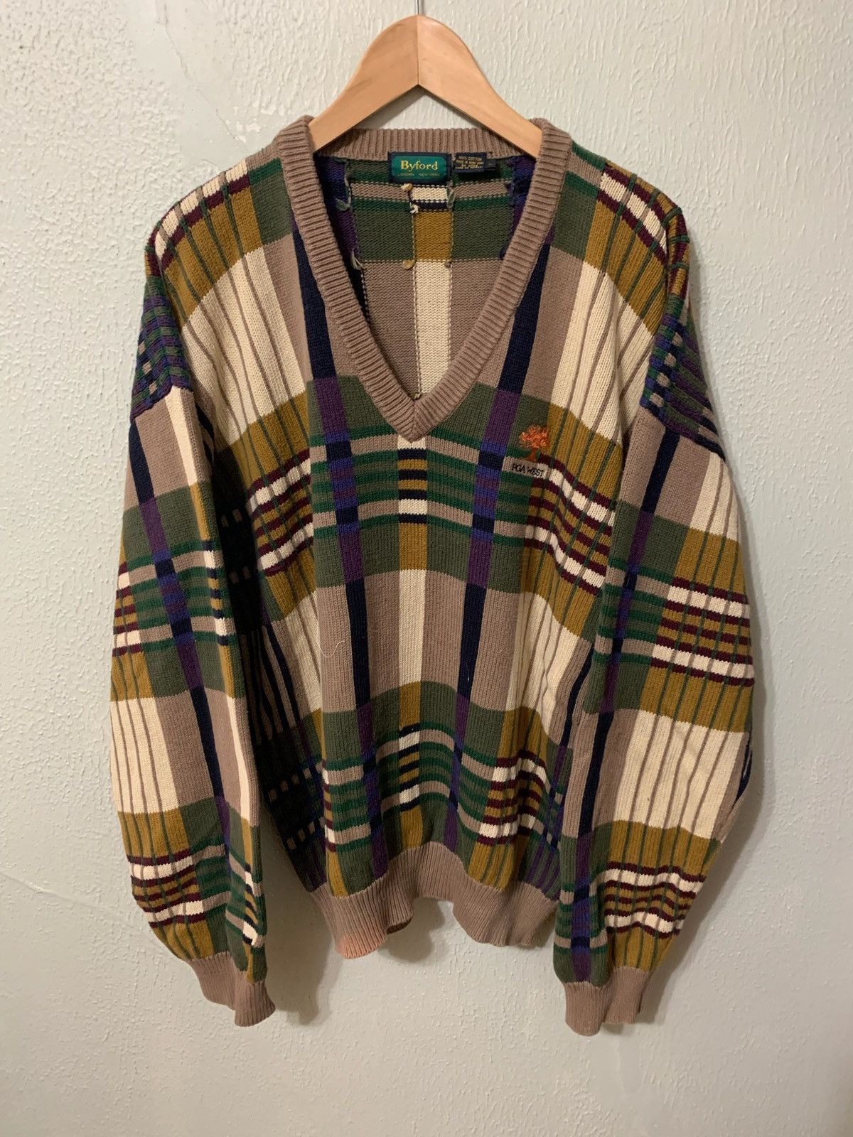 Vintage Vintage Crazy Check Knit Sweater Size US L / EU 52-54 / 3 - 4 Thumbnail