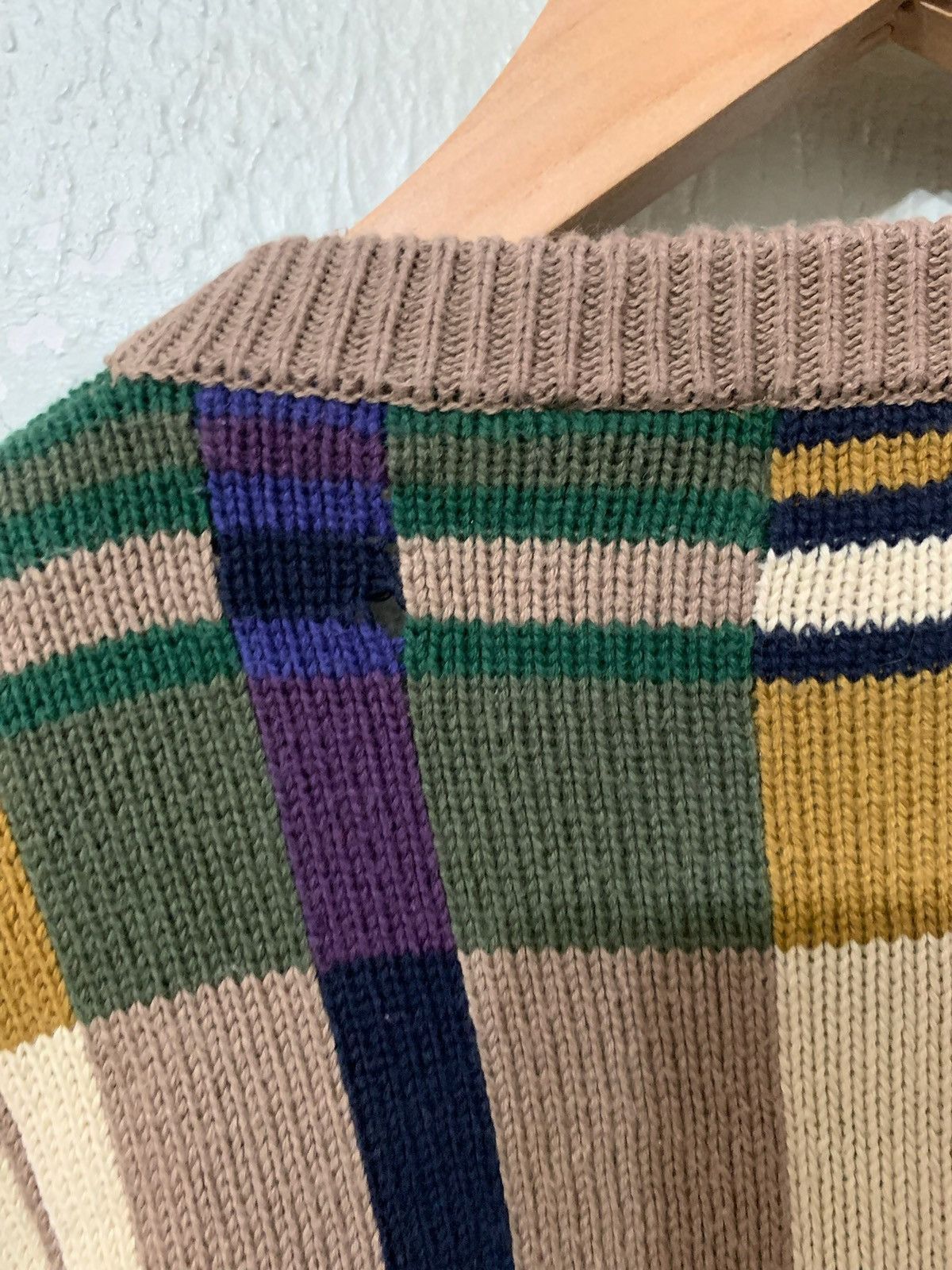 Vintage Vintage Crazy Check Knit Sweater Size US L / EU 52-54 / 3 - 2 Thumbnail