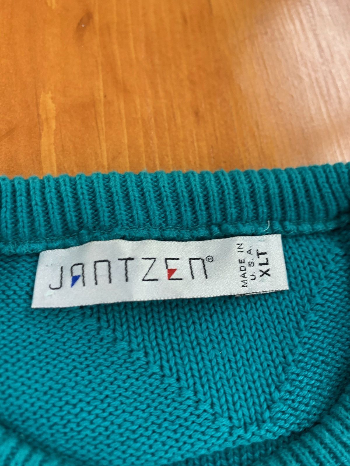 Vintage Vintage Teal Cableknit Sweater Size US XL / EU 56 / 4 - 2 Thumbnail